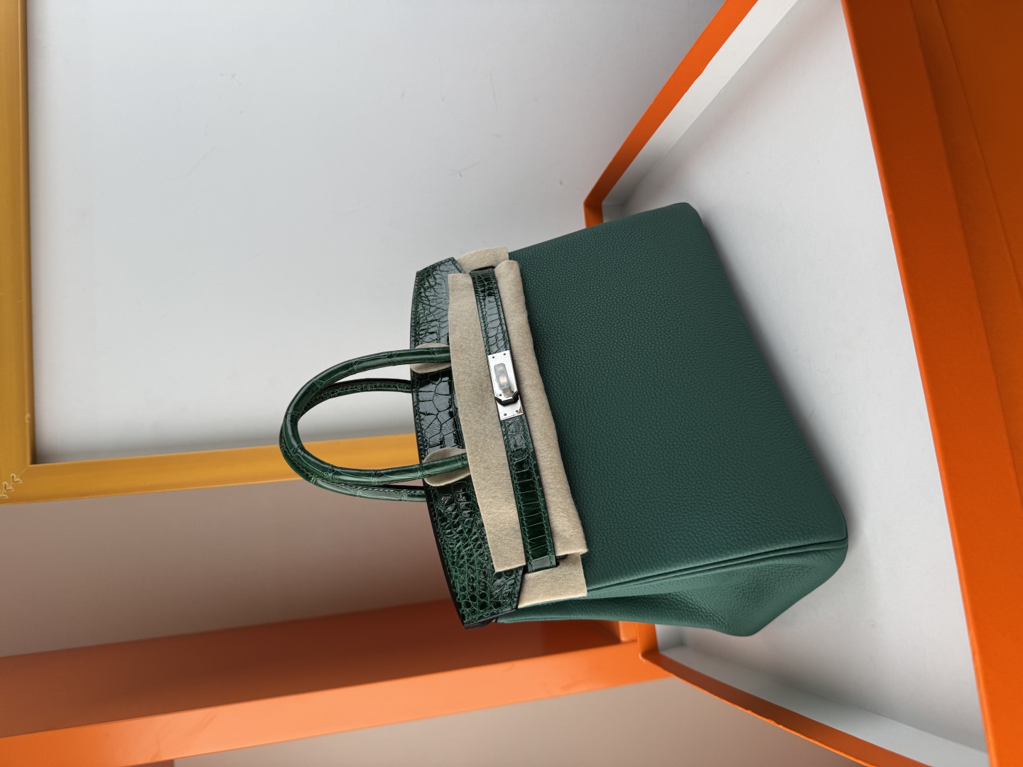 Emerald Green Birkin 25cm Togo Leather and Crocodile Skin Handbag 3 cmp i1749966041407 7436 0 2