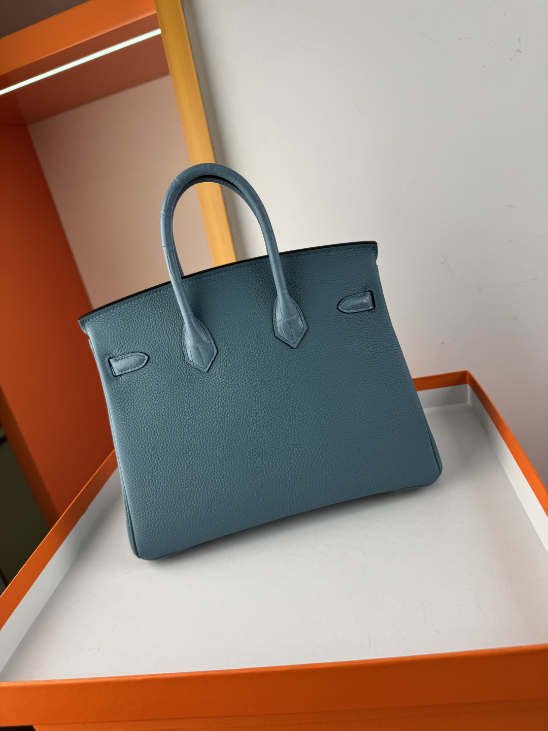Birkin 25cm Touch Togo Leather with Matte Alligator Leather - Sky Blue 8 cmp i1750142807993 6138 0 7