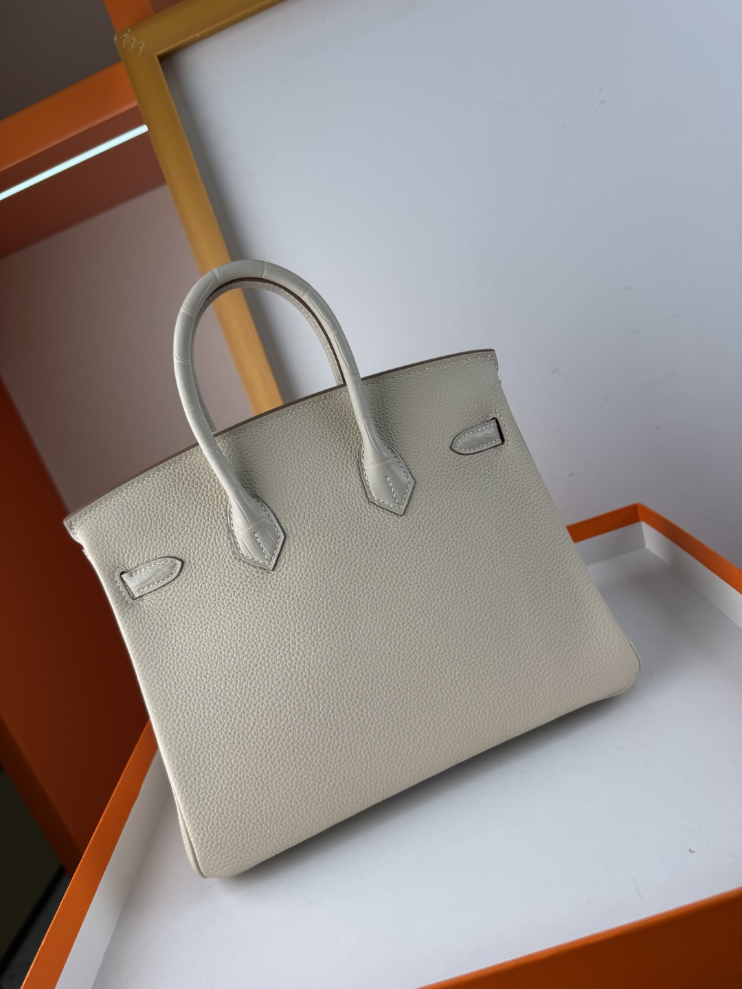 Hermès Birkin 25cm Touch Milkshake White Togo Leather & Matte Alligator Bag 10 cmp i1750143892629 269 0 8