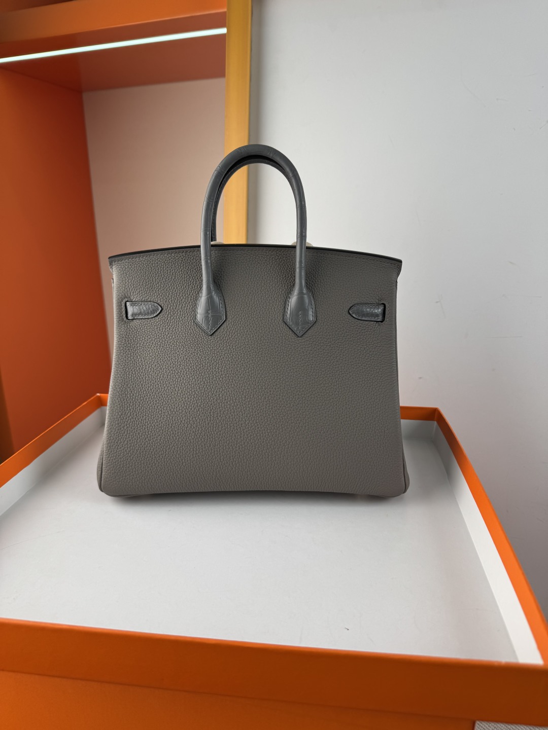 Hermès Birkin 25 Touch Bag Togo Leather & Matte Alligator - Cloud Grey 3 cmp i1750146369903 1613 0 1