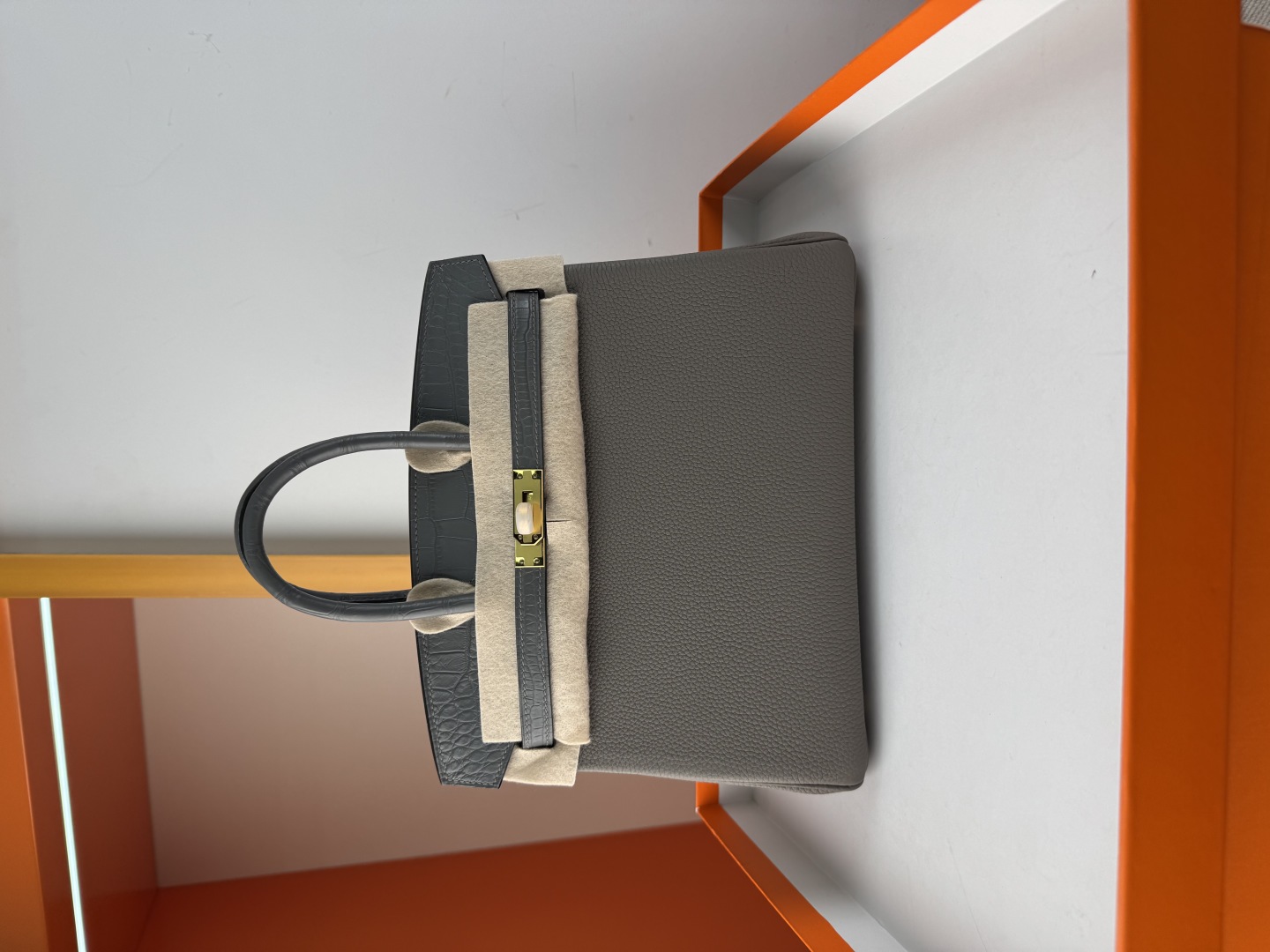 Hermès Birkin 25 Touch Bag Togo Leather & Matte Alligator - Cloud Grey 2 cmp i1750146376818 6463 0 0