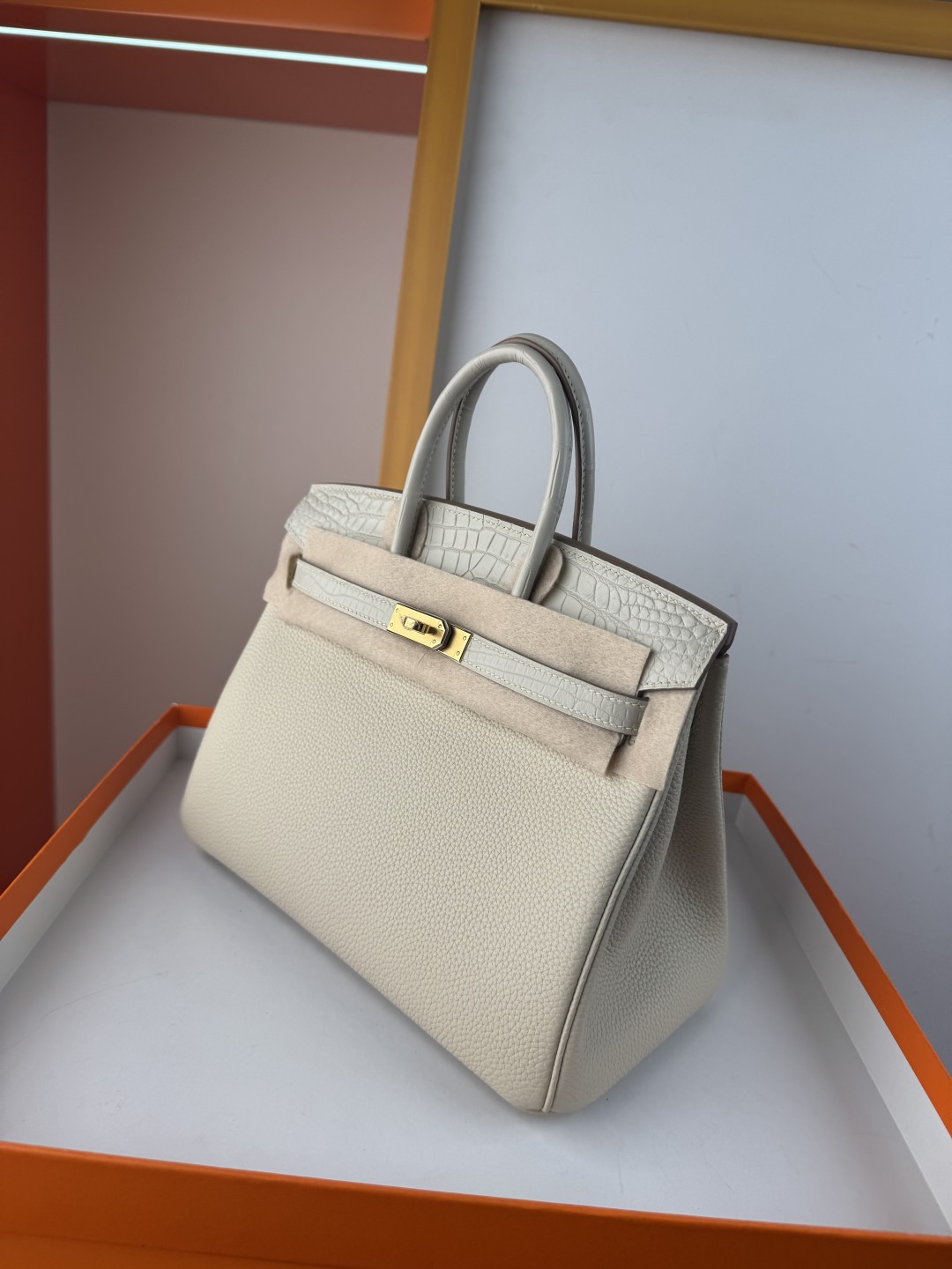 Hermès Birkin 25cm Touch: Togo Leather & Matte Alligator – Milkshake White 4 cmp i1750153730844 2383 0 3