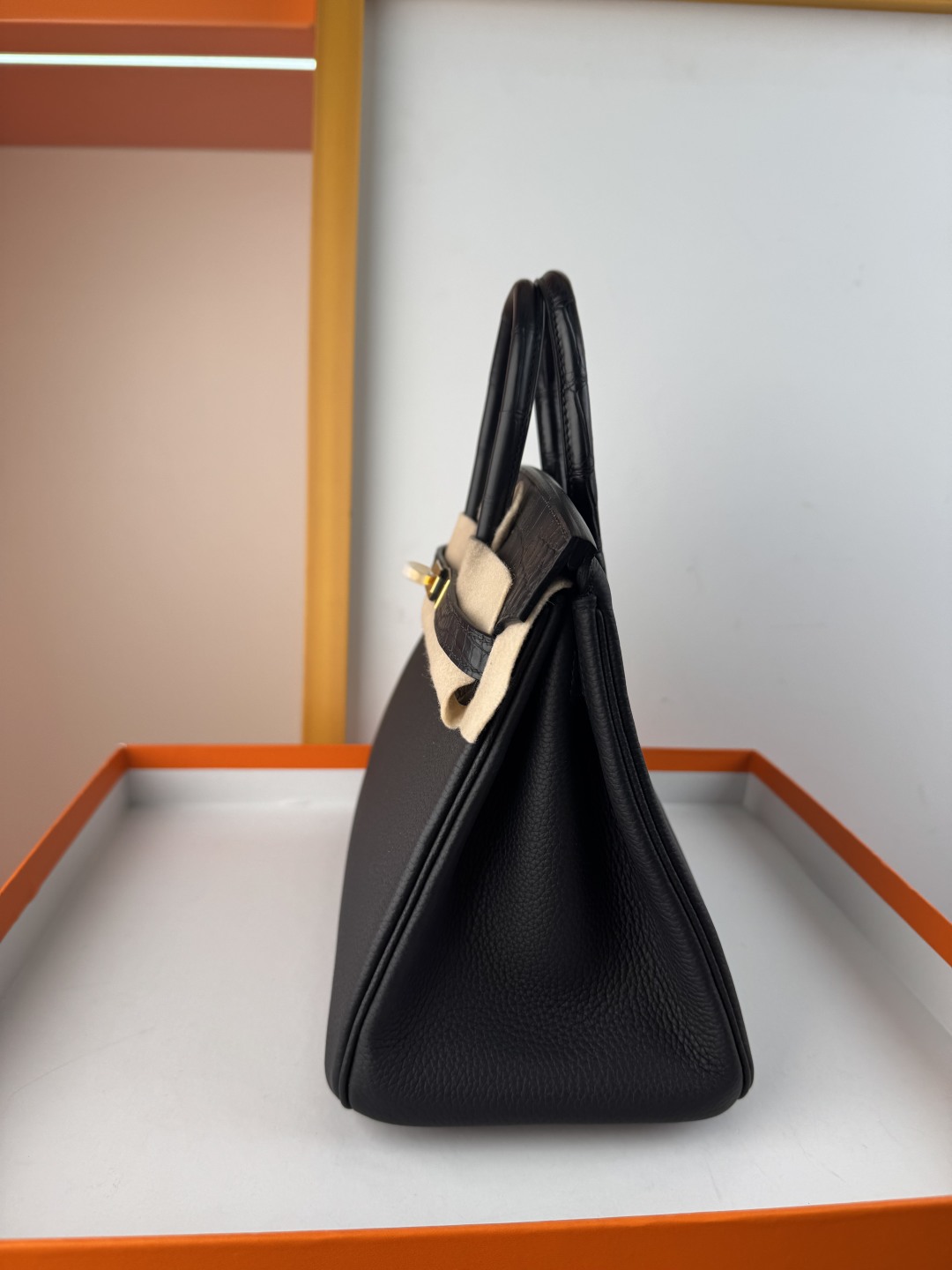 Birkin 25cm Touch Black Togo Leather and Matte Alligator Gold Hardware 4 cmp i1750155304994 3464 0 3