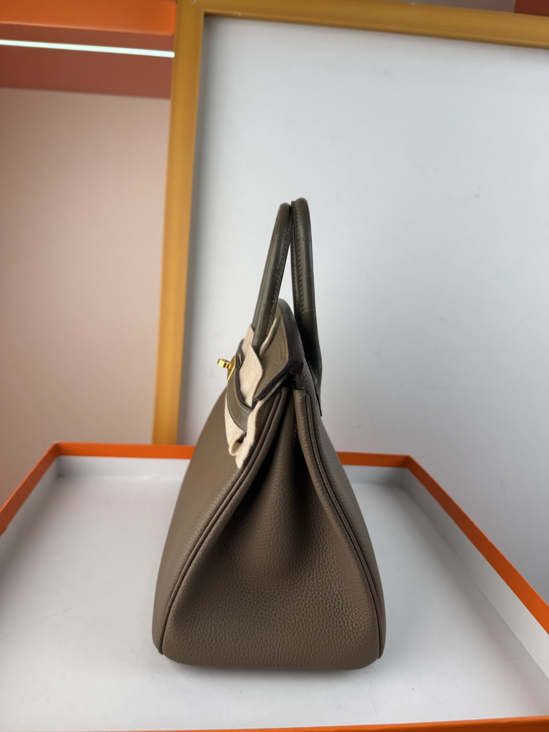 Birkin 25cm Touch Togo Leather and Matte Alligator Handbag - Elephant Grey 6 cmp i1750155589535 5820 0 4