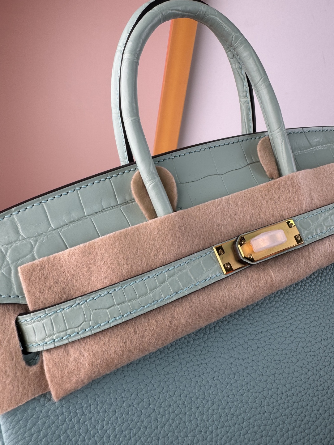Birkin 25cm Touch Mint Green Togo Leather and Crocodile Gold Hardware Bag 7 cmp i1750155860701 778 0 6