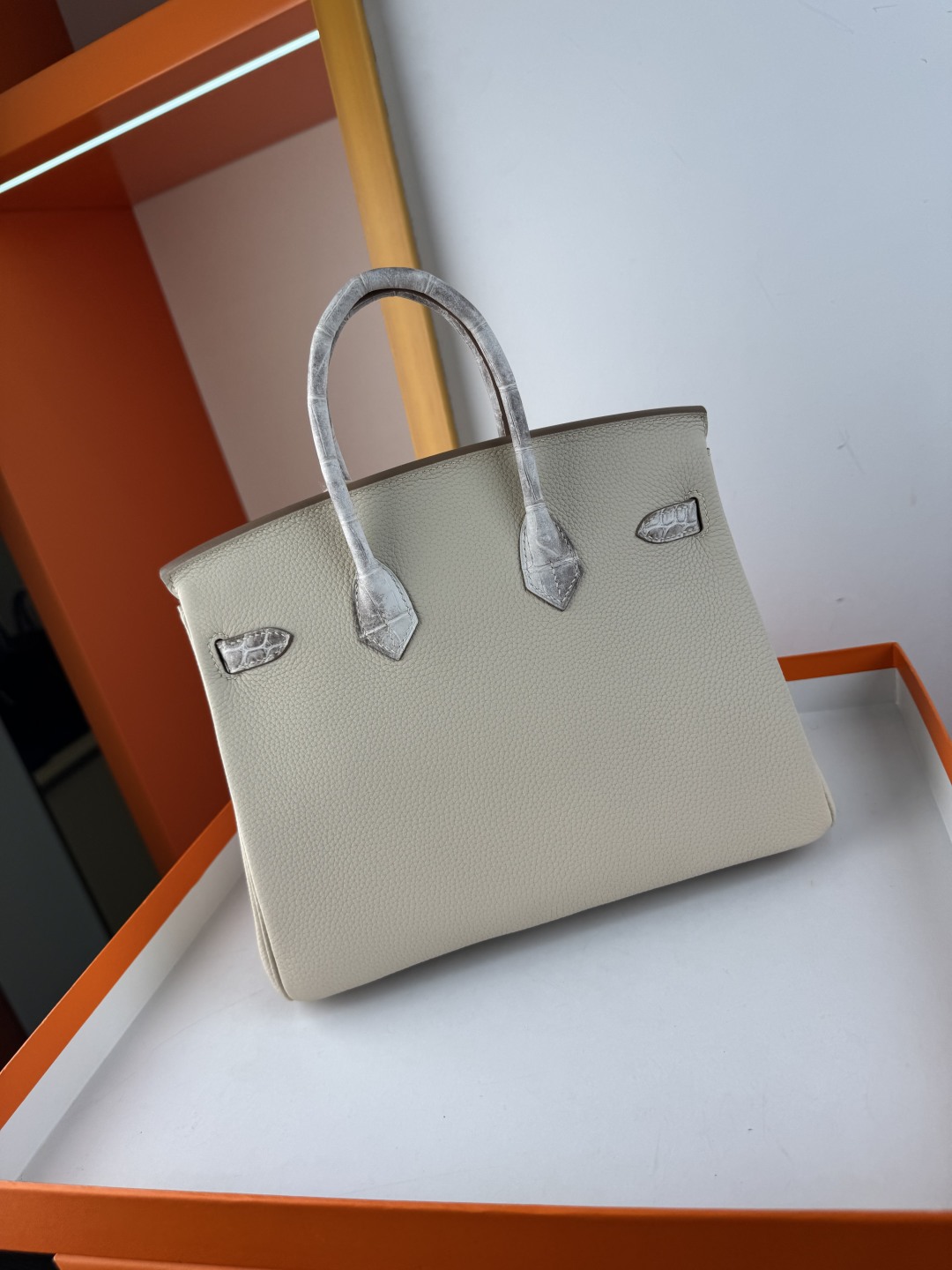 Hermès Birkin 25cm Himalaya Togo Leather with Crocodile Trim Silver Hardware 11 cmp i1750157837737 4201 0 10