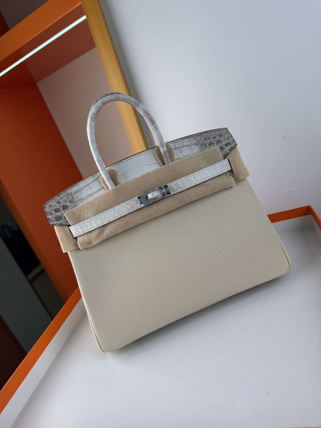 Hermès Birkin 25cm Himalaya Togo Leather with Crocodile Trim Silver Hardware 10 cmp i1750157846447 3384 0 9