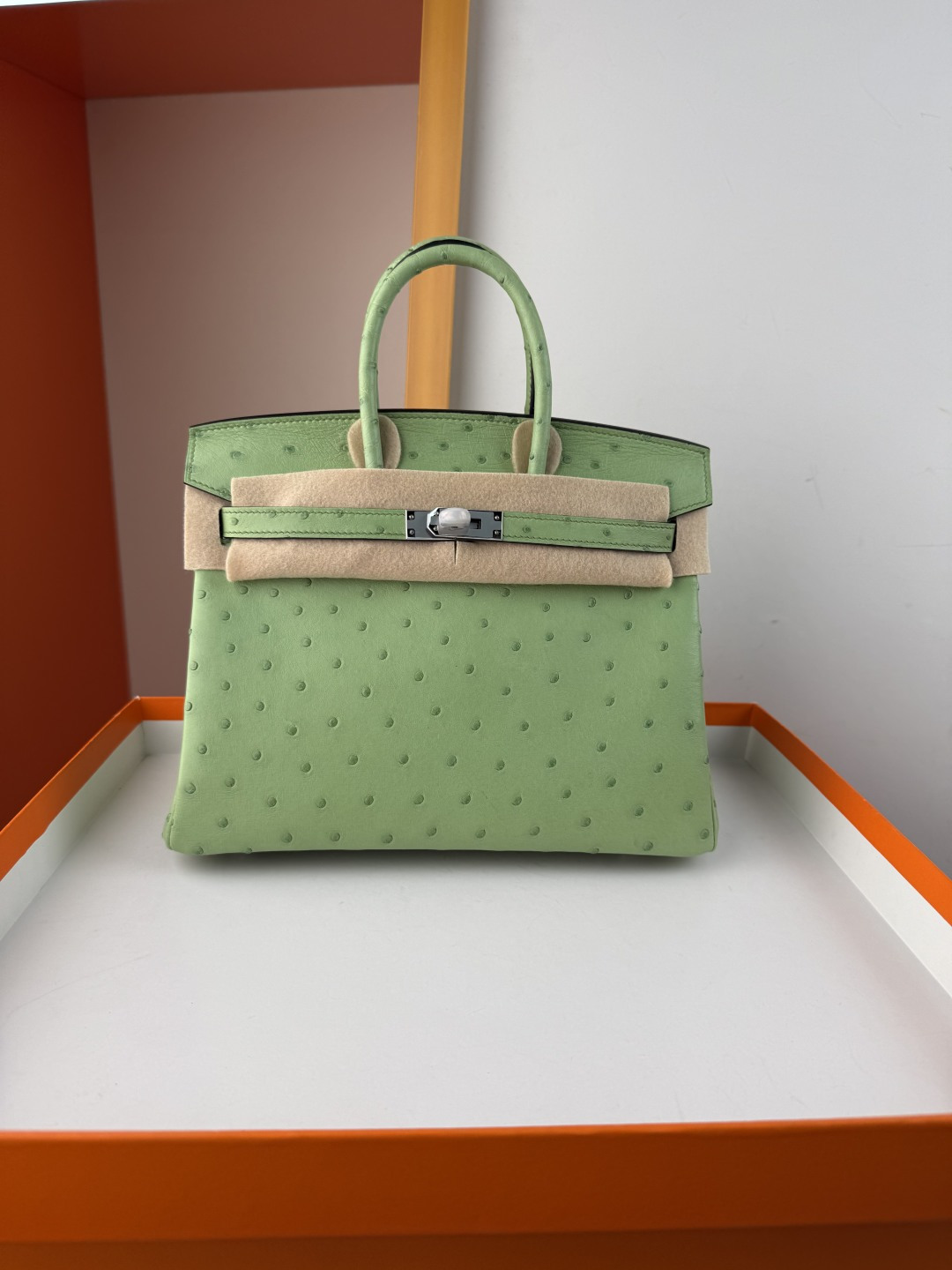 NO:698915,Birkin platinum 25cm imported South African KK ostrich skin [avocado green] silver buckle counter synchronization fully handmade beeswax thread sewing pure steel hardware in stock, Hermes, hermes, ostrich skin, Hermes,19860909Birkin 铂金 25cm 进口南非KK鸵鸟皮【牛油果绿】银扣 专柜同步 全手工蜜蜡线缝制 纯钢五金 现货,爱马仕,hermes,ostrich skin,Hermes,,Bag