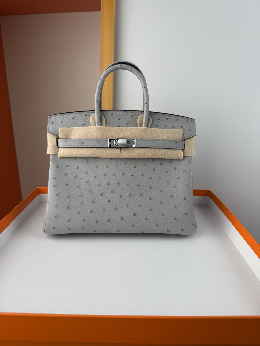 NO:698899,Birkin platinum 25cm imported South African KK ostrich skin [glacier gray] silver buckle counter synchronization fully handmade beeswax thread sewing pure steel hardware in stock, Hermes, hermes, ostrich skin, Hermes,19860909Birkin 铂金 25cm 进口南非KK鸵鸟皮【冰川灰】银扣 专柜同步 全手工蜜蜡线缝制 纯钢五金 现货,爱马仕,hermes,ostrich skin,Hermes,,Bag