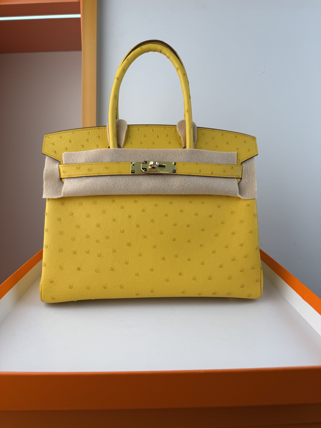 NO:699151,Spot color BK30 lemon yellow South African KK ostrich skin platinum 30cm fully hand-stitched with wax thread lining original goatskin, all steel hardware, Hermes, hermes, sheepskin, ostrich skin, Hermes,19860909现货色BK30 柠檬黄 南非KK鸵鸟皮铂金30cm  全手缝蜡线内里原版山羊皮,全钢五金,爱马仕,hermes,sheepskin,ostrich skin,Hermes,,Bag
