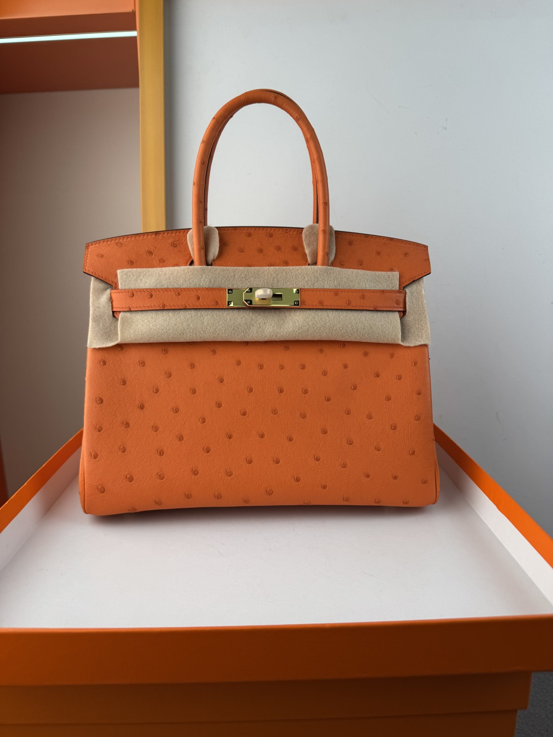 NO:699155,Spot color BK30 Emma Orange South Africa KK Ostrich Skin Platinum 30cm Fully hand-stitched with wax thread lining original goatskin, all steel hardware, Hermes, hermes, hermes, sheepskin, ostrich skin, Hermes,19860909现货色BK30 爱玛橙 南非KK鸵鸟皮铂金30cm  全手缝蜡线内里原版山羊皮,全钢五金,爱马仕,hermes,hermes,sheepskin,ostrich skin,Hermes,,Bag