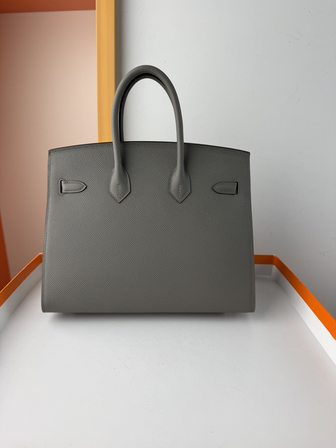 Hermes Style Grey Leather Bag Lookbook Reference image 2