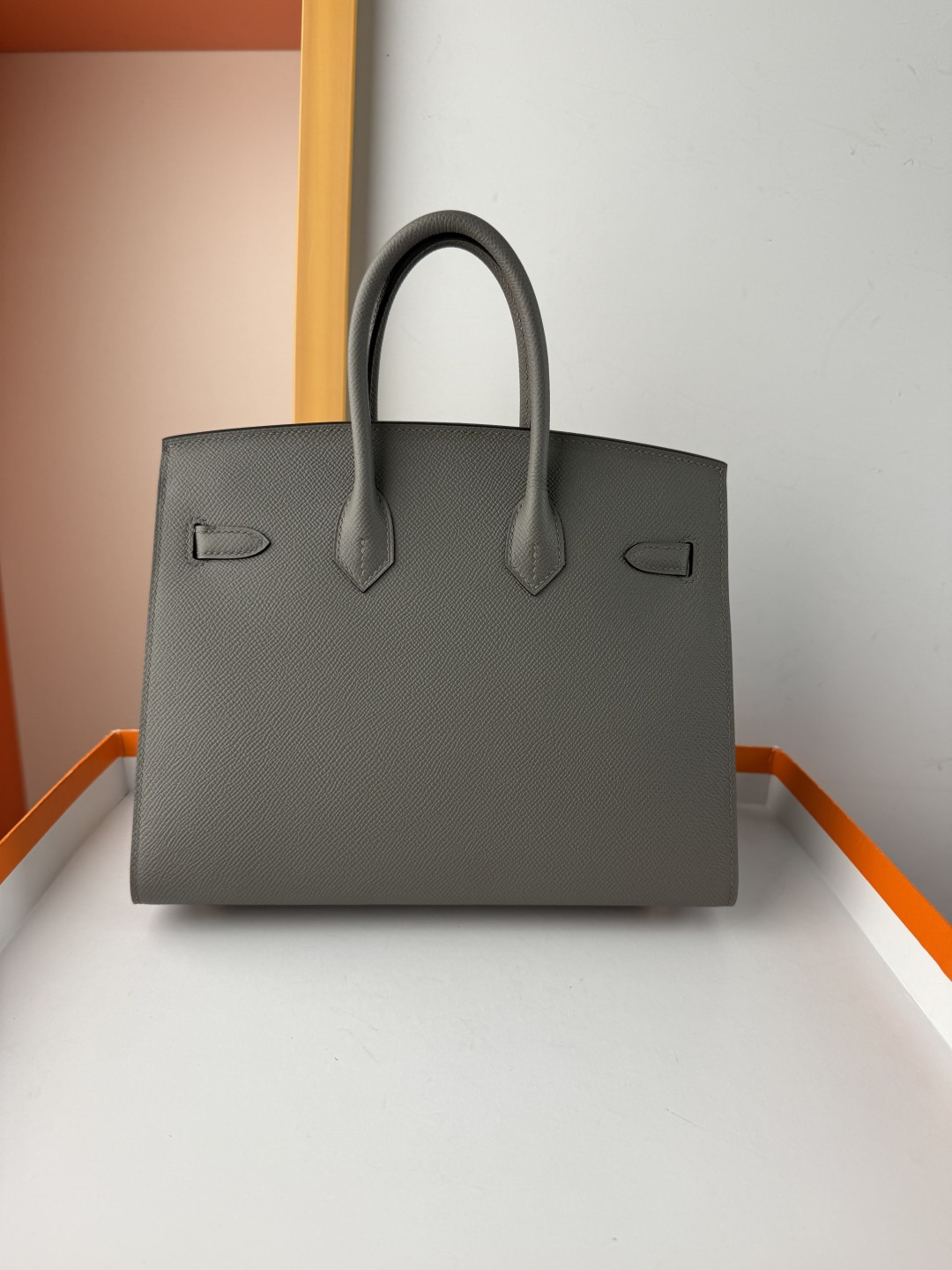 Hermes Style Grey Leather Bag Lookbook Reference image 2