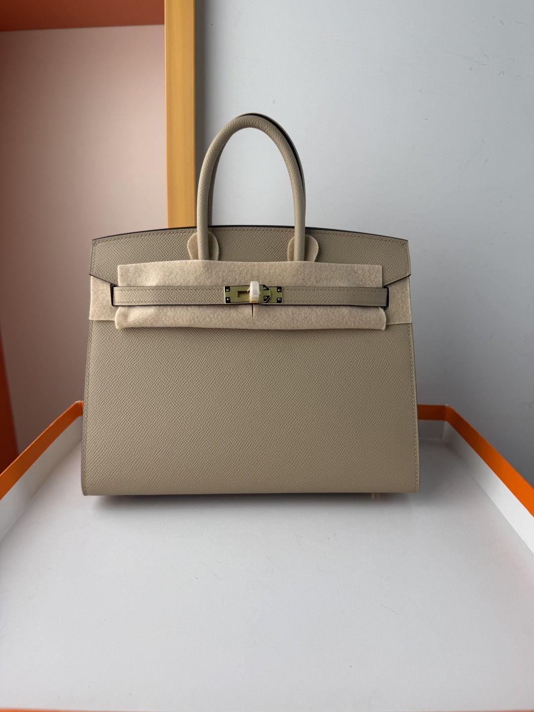 Hermes Style Grey Leather Bag Lookbook Reference image 1