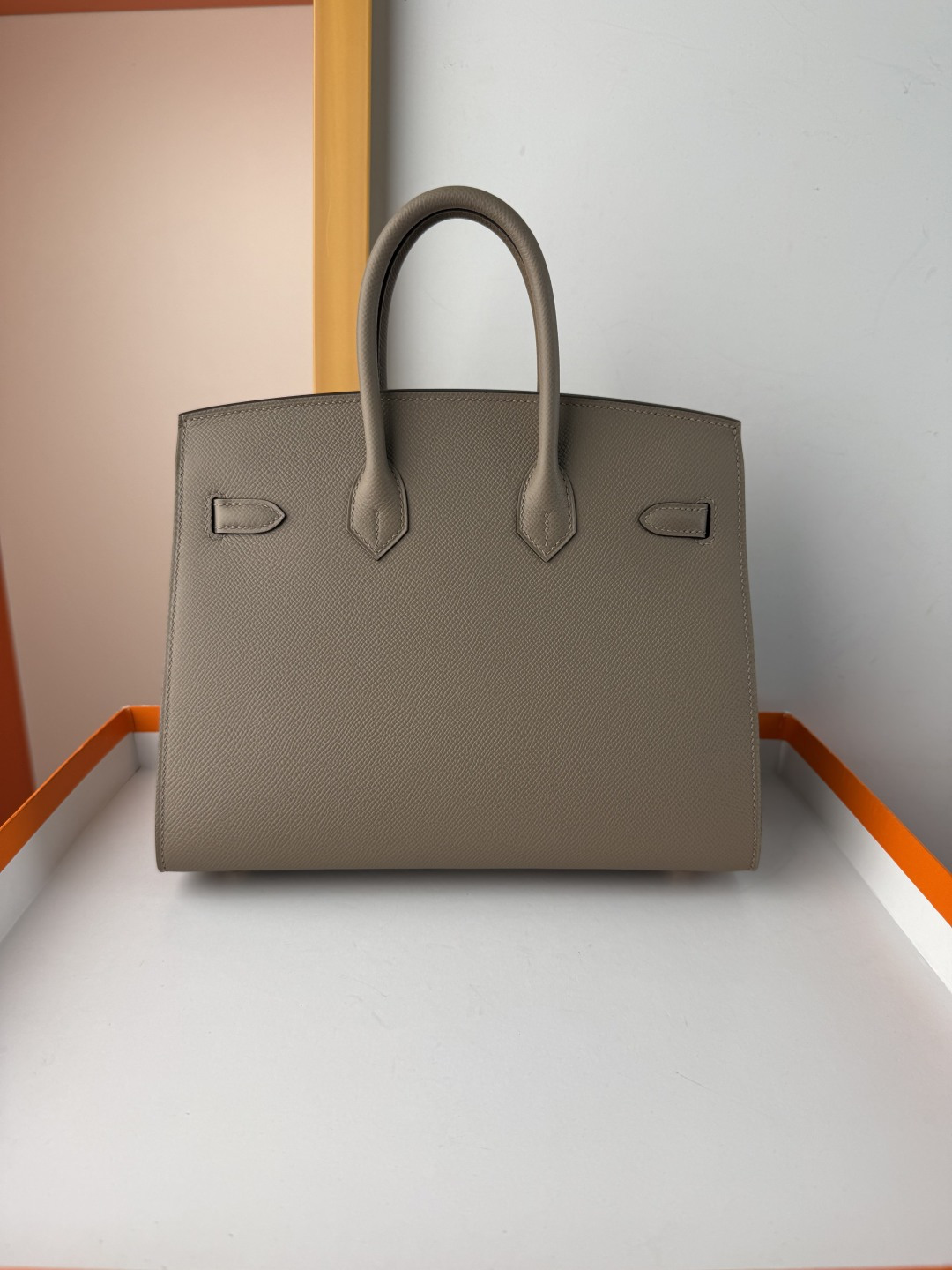 Hermes Style Grey Leather Bag Lookbook Reference image 2