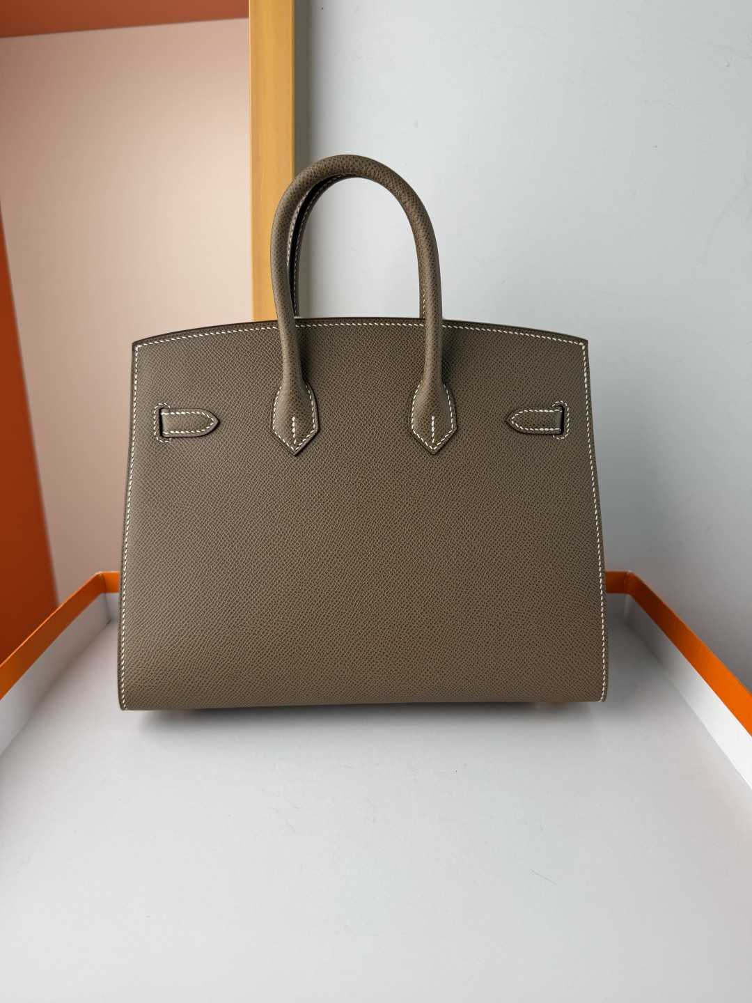 Hermes Style Grey Leather Bag Lookbook Reference image 2