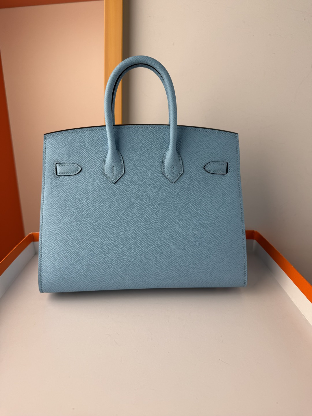 Hermes Style Blue Leather Bag Lookbook Reference image 2