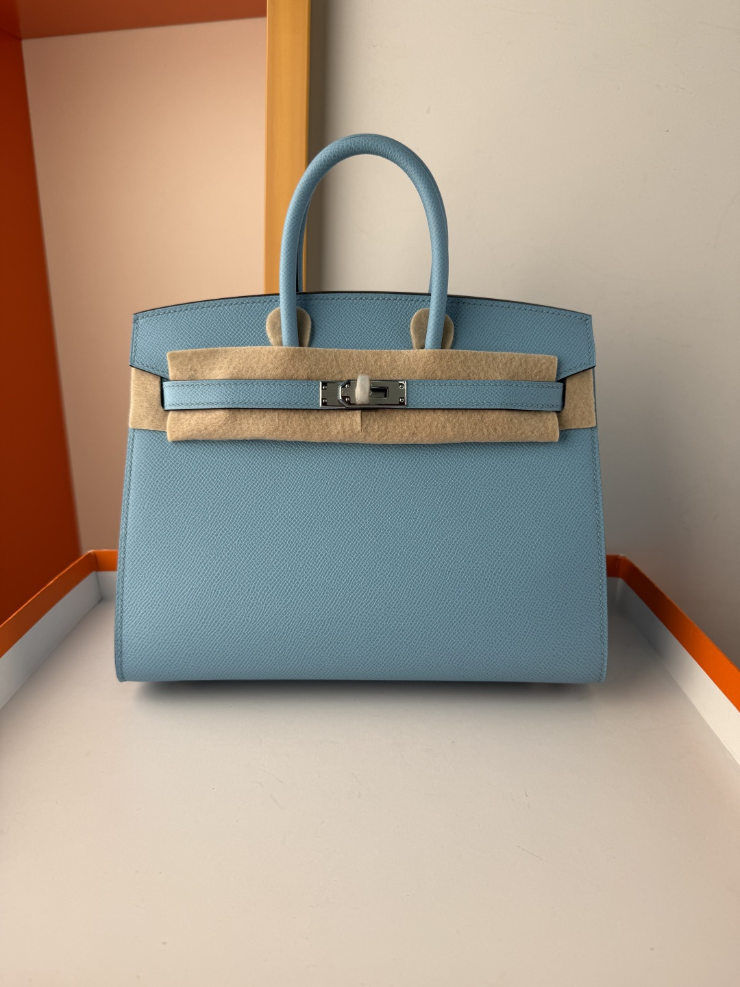 Hermes Style Blue Leather Bag Lookbook Reference image 1