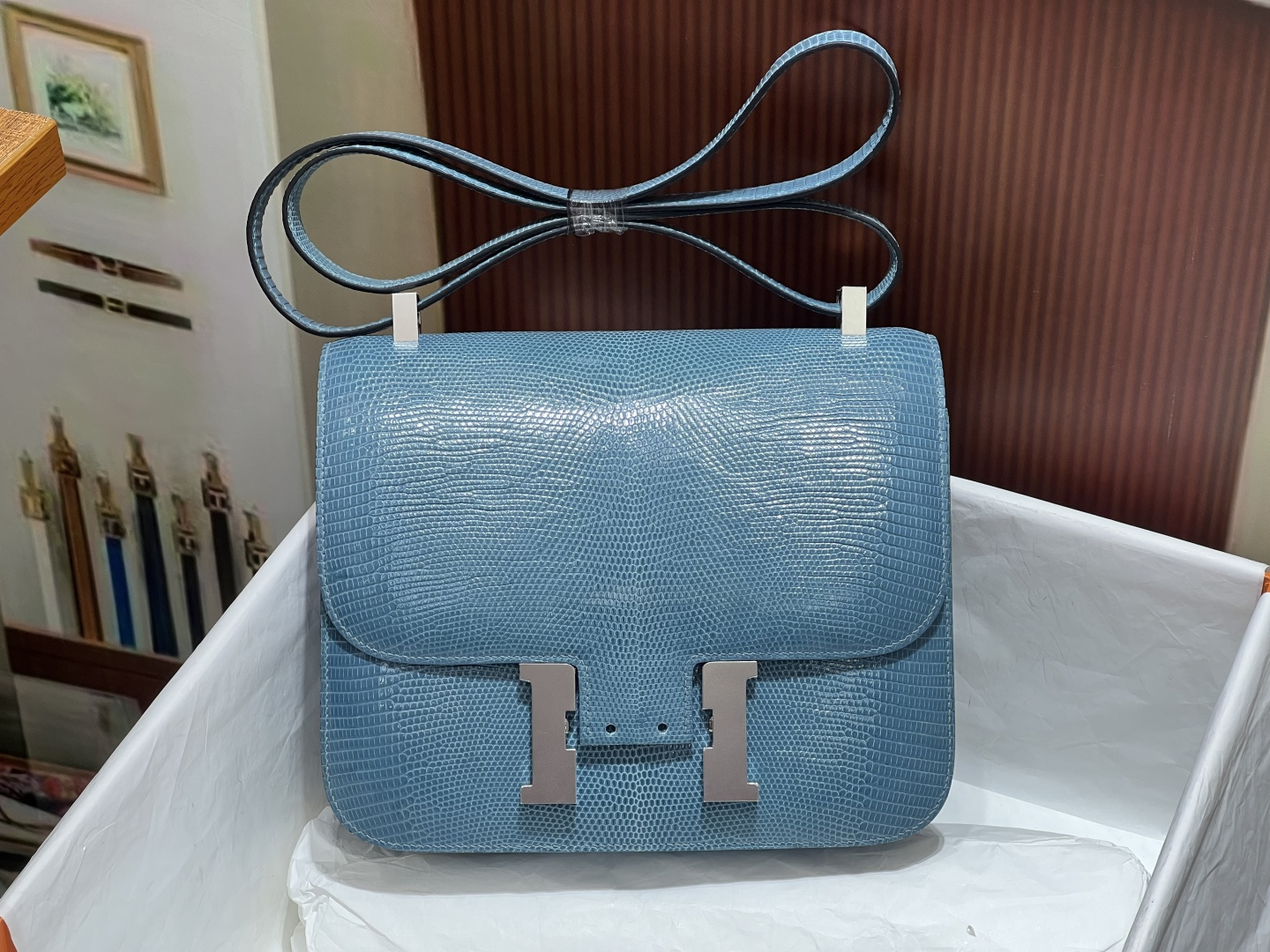 NO:697933,New silver buckle Kangkang 24CM.hc imported original lizard skin wax thread hand-stitched real stock, Hermes, hermes, Hermes,19860909新出 银扣 康康24CM.hc进口原厂蜥蜴皮 蜡线手缝 现货实拍,爱马仕,hermes,Hermes,,Bag