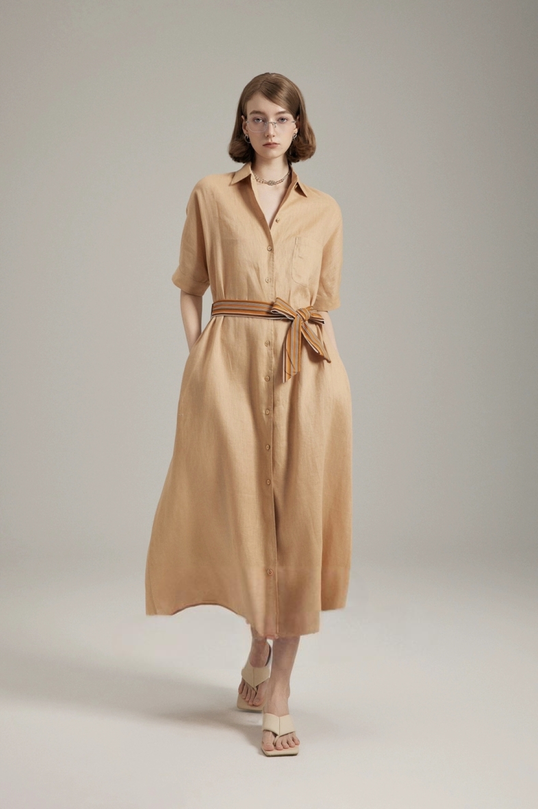 High-Quality Women’s Linen Suit Set with Air-Comfortable Shirts – P552 Support. - 图片 6