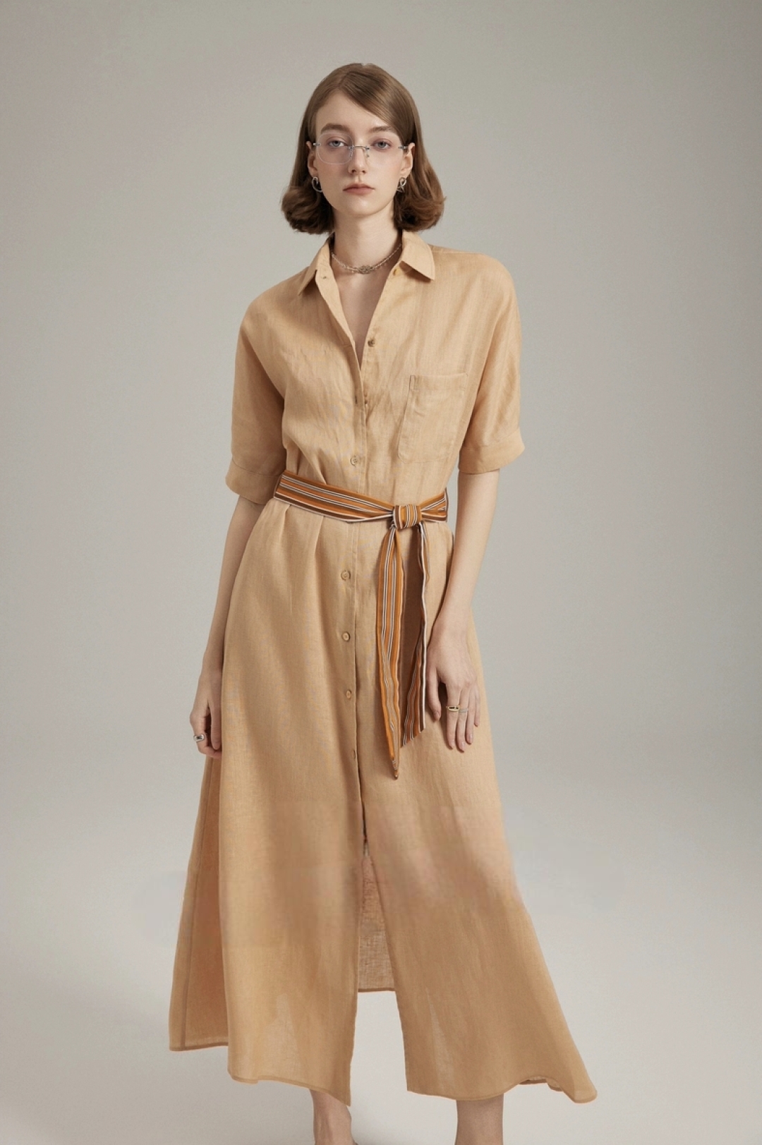 High-Quality Women’s Linen Suit Set with Air-Comfortable Shirts – P552 Support. - 图片 8