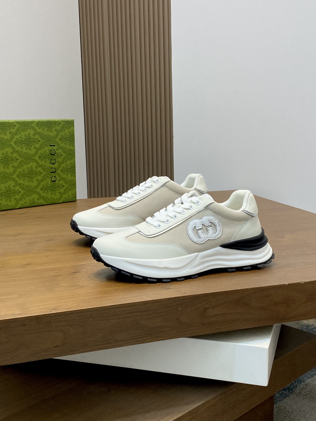 Gucci White Leather and Mesh Sneakers Lace-Up Athletic Shoes for Men 4 cmp i1743875550454 6478 0 2