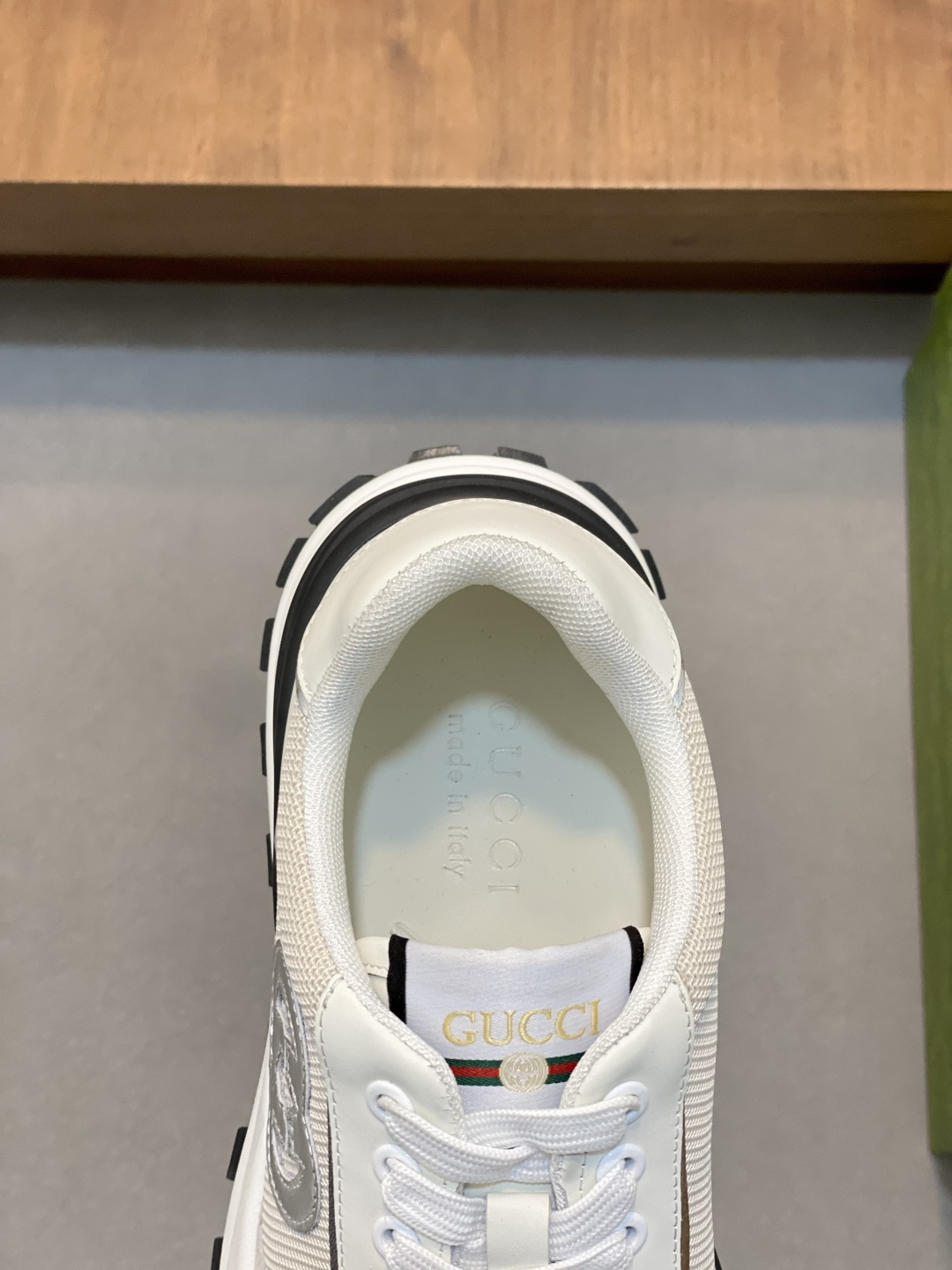 Gucci White Leather and Mesh Sneakers Lace-Up Athletic Shoes for Men 8 cmp i1743875551160 753 0 6