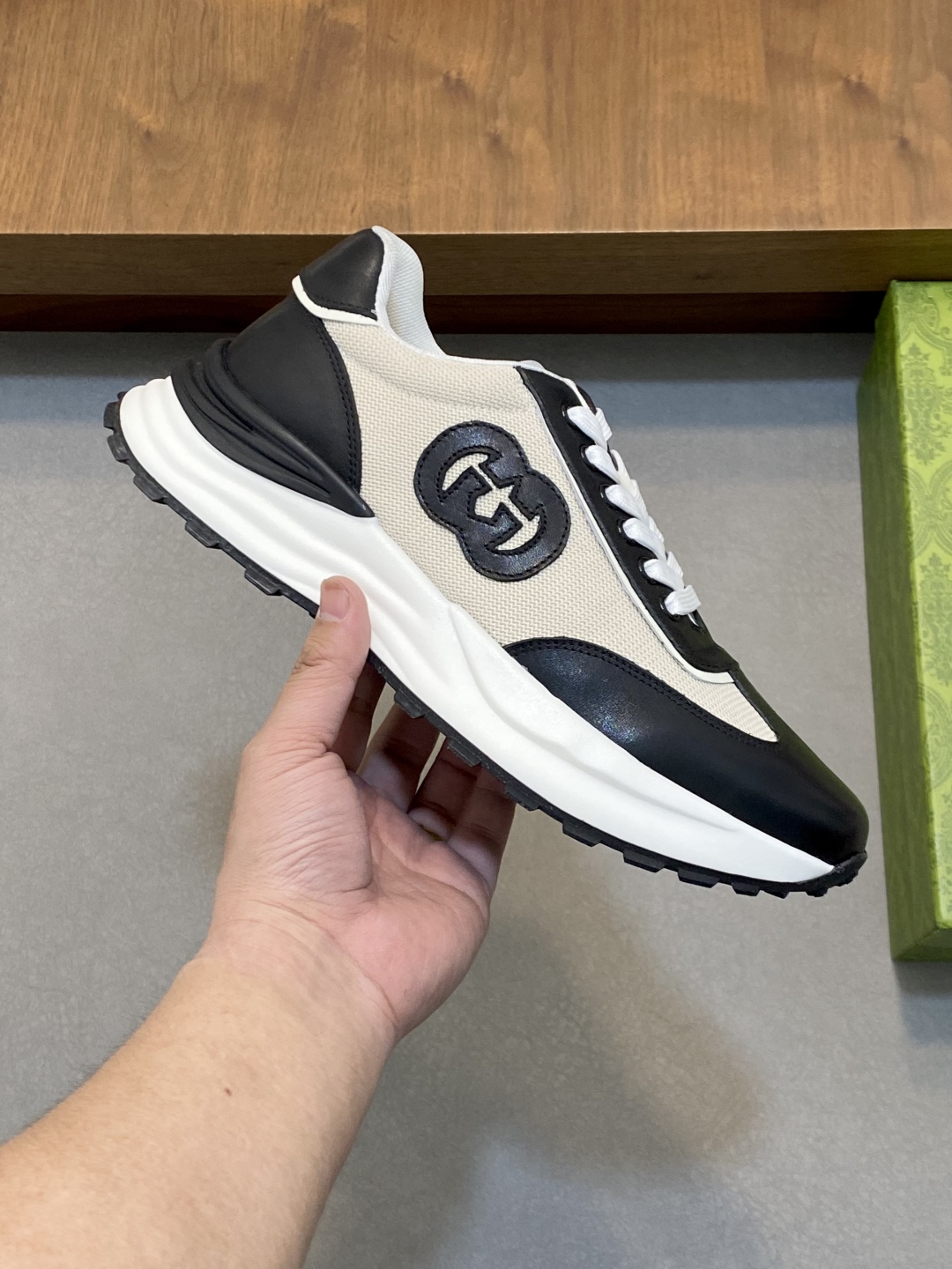 Gucci Leather and Mesh Lace-Up Sneakers - Stylish, Comfortable, and Durable 5 cmp i1743875696020 6609 0 3