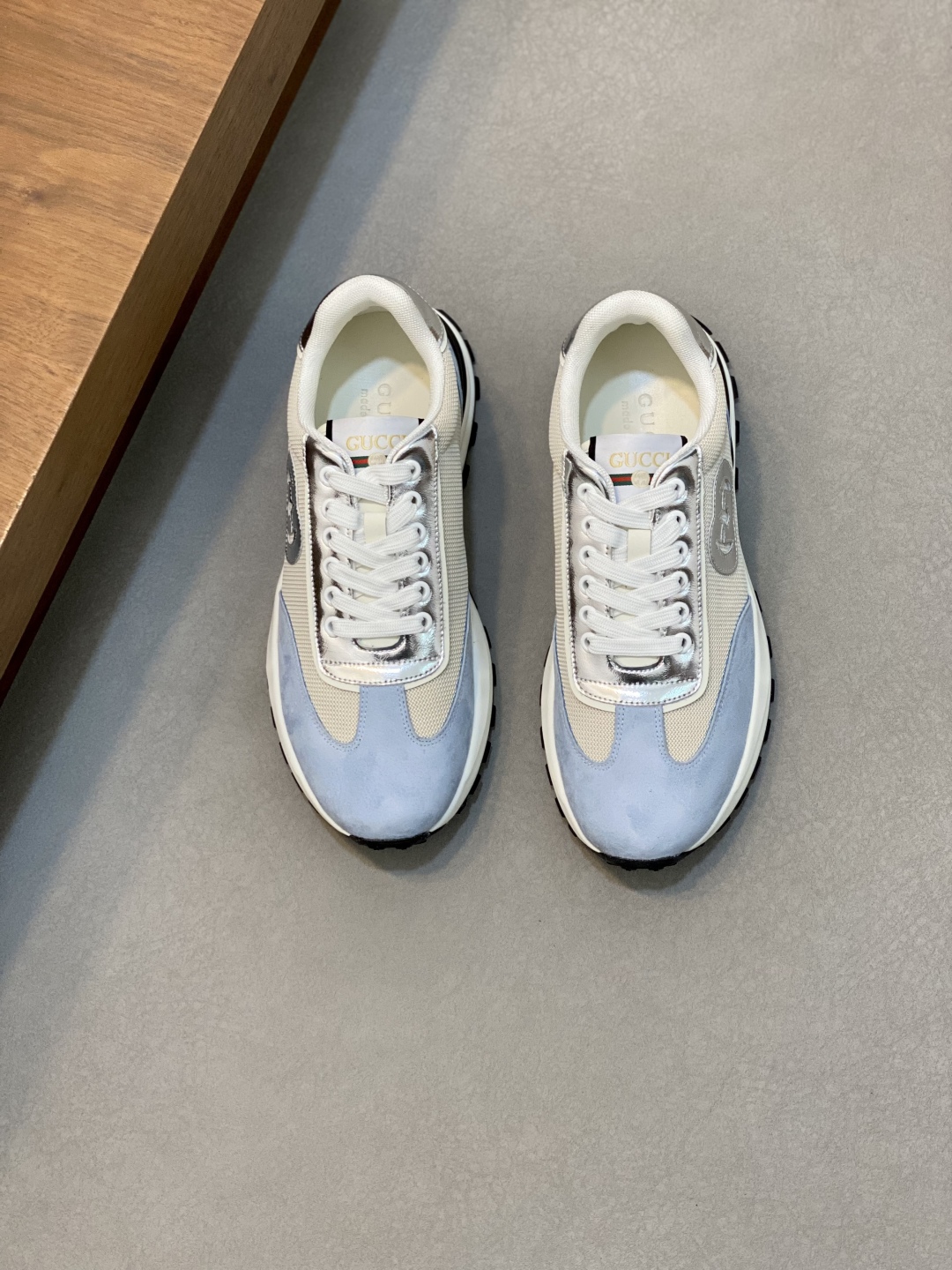 Gucci Men's Blue Leather and Mesh Lace-Up Sneakers - Sizes 38-44 2 cmp i1743875713235 8777 0 0