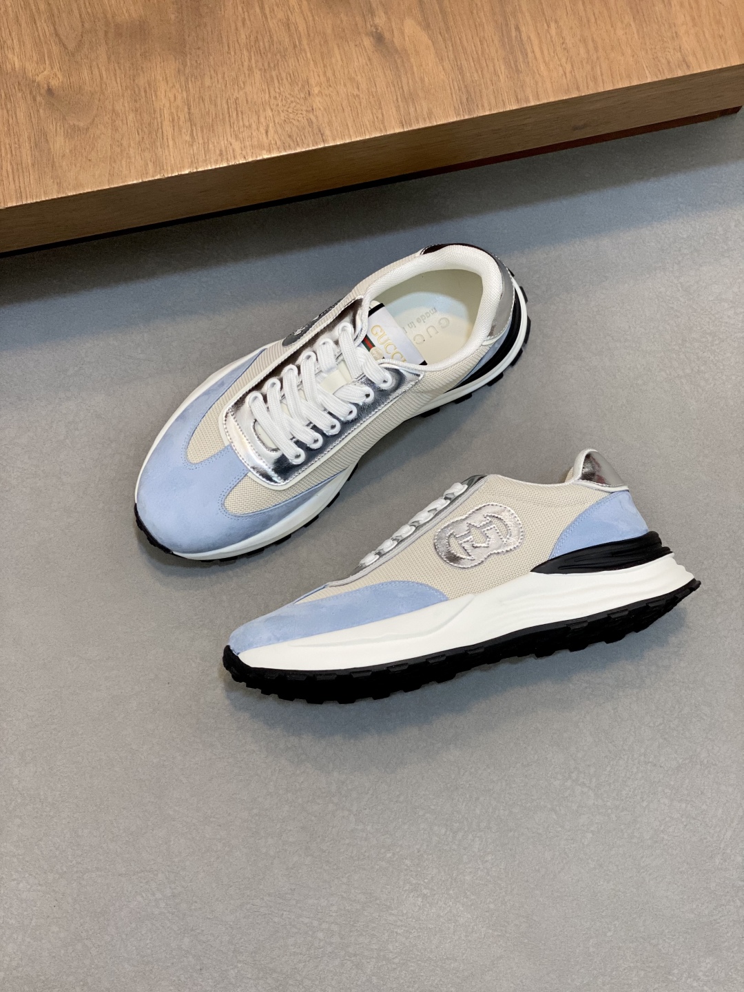 Gucci Men's Blue Leather and Mesh Lace-Up Sneakers - Sizes 38-44 6 cmp i1743875770290 5341 0 4