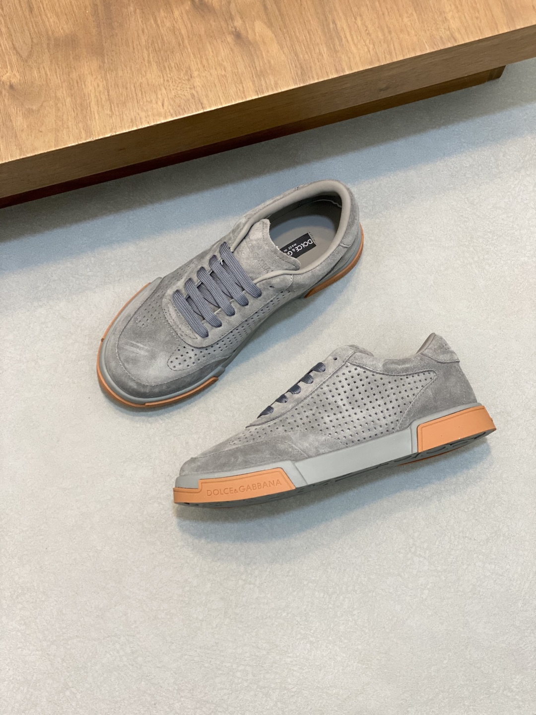 Dolce&Gabbana Men's Gray Suede Leather Lace-Up Sneakers, Sizes 38-44 6 cmp i1743876023423 9381 0 4