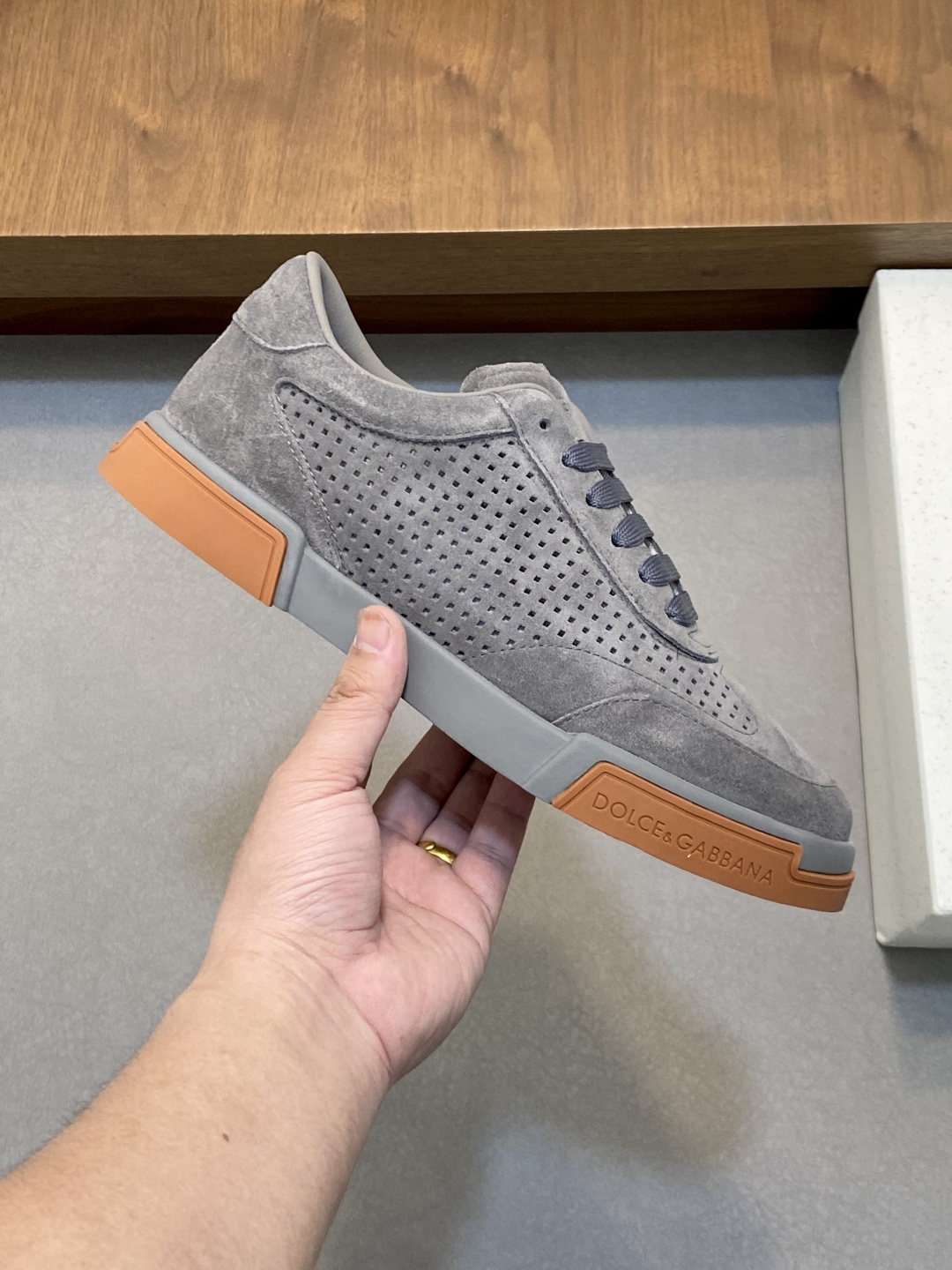 Dolce&Gabbana Men's Gray Suede Leather Lace-Up Sneakers, Sizes 38-44 5 cmp i1743876090322 6519 0 3