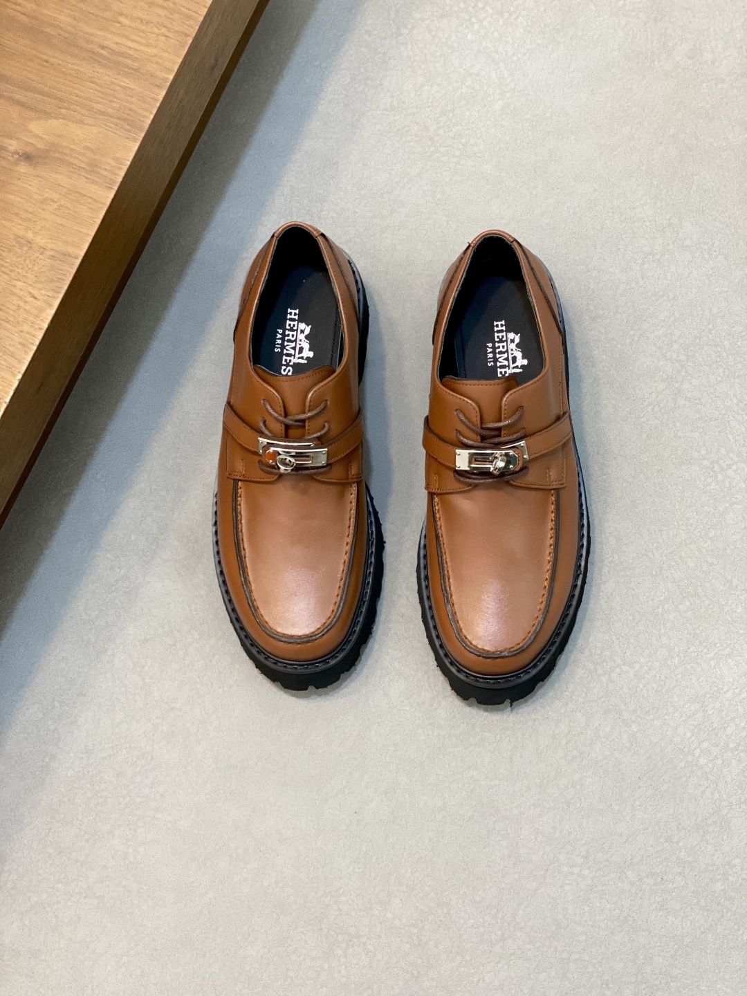 Hermes Men's Game Loafers in Matte Calfskin Leather with Kelly Buckle 1 Hermes Men's Game Loafers in Matte Calfskin Leather with Kelly Buckle