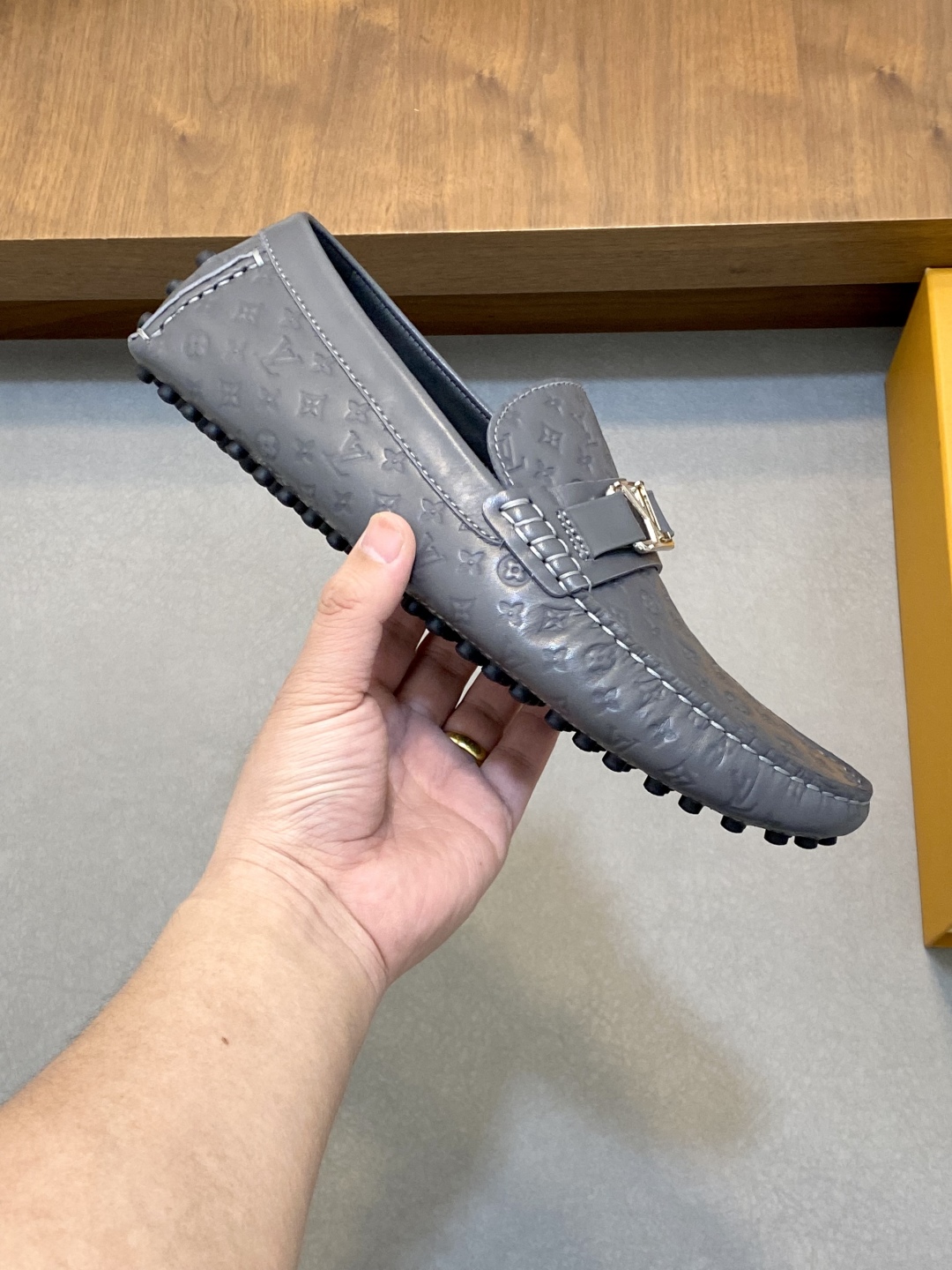 Louis Vuitton Grey Leather Driving Loafers, Soft Leather, Ultimate Comfort 5 cmp i1743958594497 4961 0 3