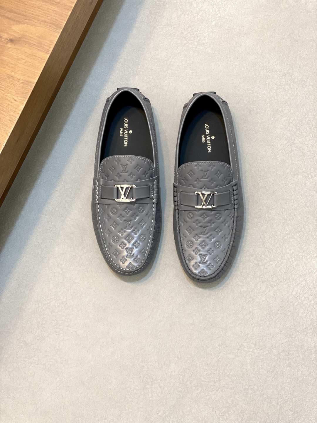 Louis Vuitton Grey Leather Driving Loafers, Soft Leather, Ultimate Comfort 2 cmp i1743958617070 8391 0 0