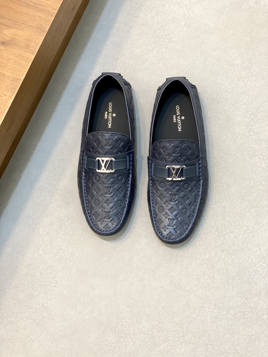 Louis Vuitton Men's Driving Loafers in Embossed Leather - Sizes 39 to 44 1 Louis Vuitton Men's Driving Loafers in Embossed Leather - Sizes 39 to 44