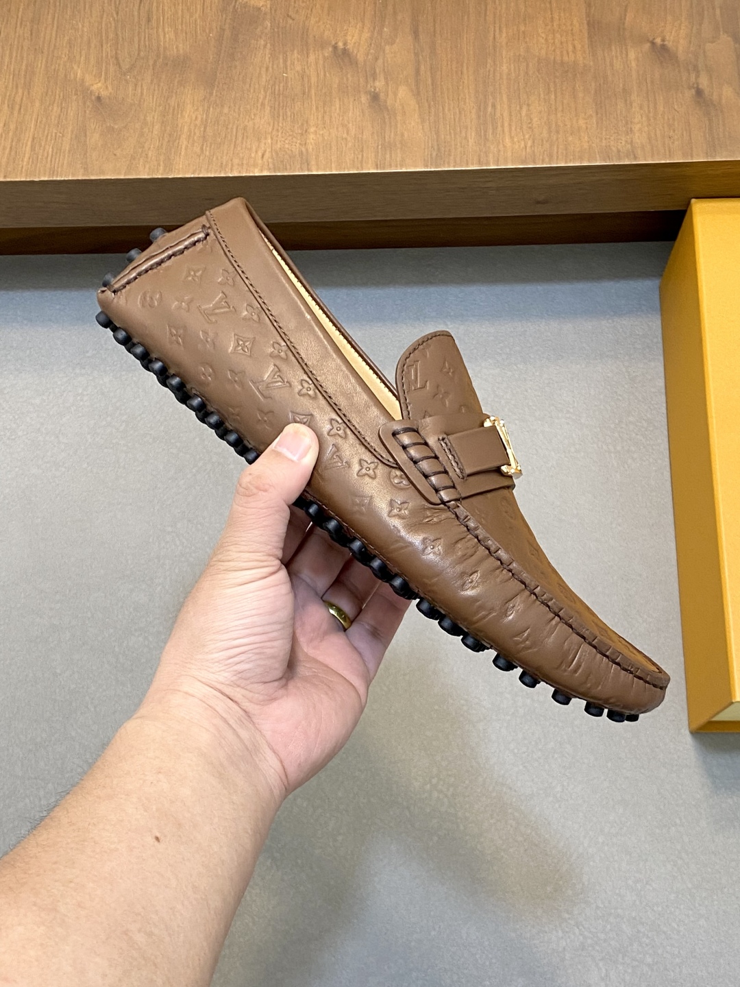 Louis Vuitton Brown Leather Driving Shoes for Men, Slip-on Style 5 cmp i1743958771799 7048 0 3