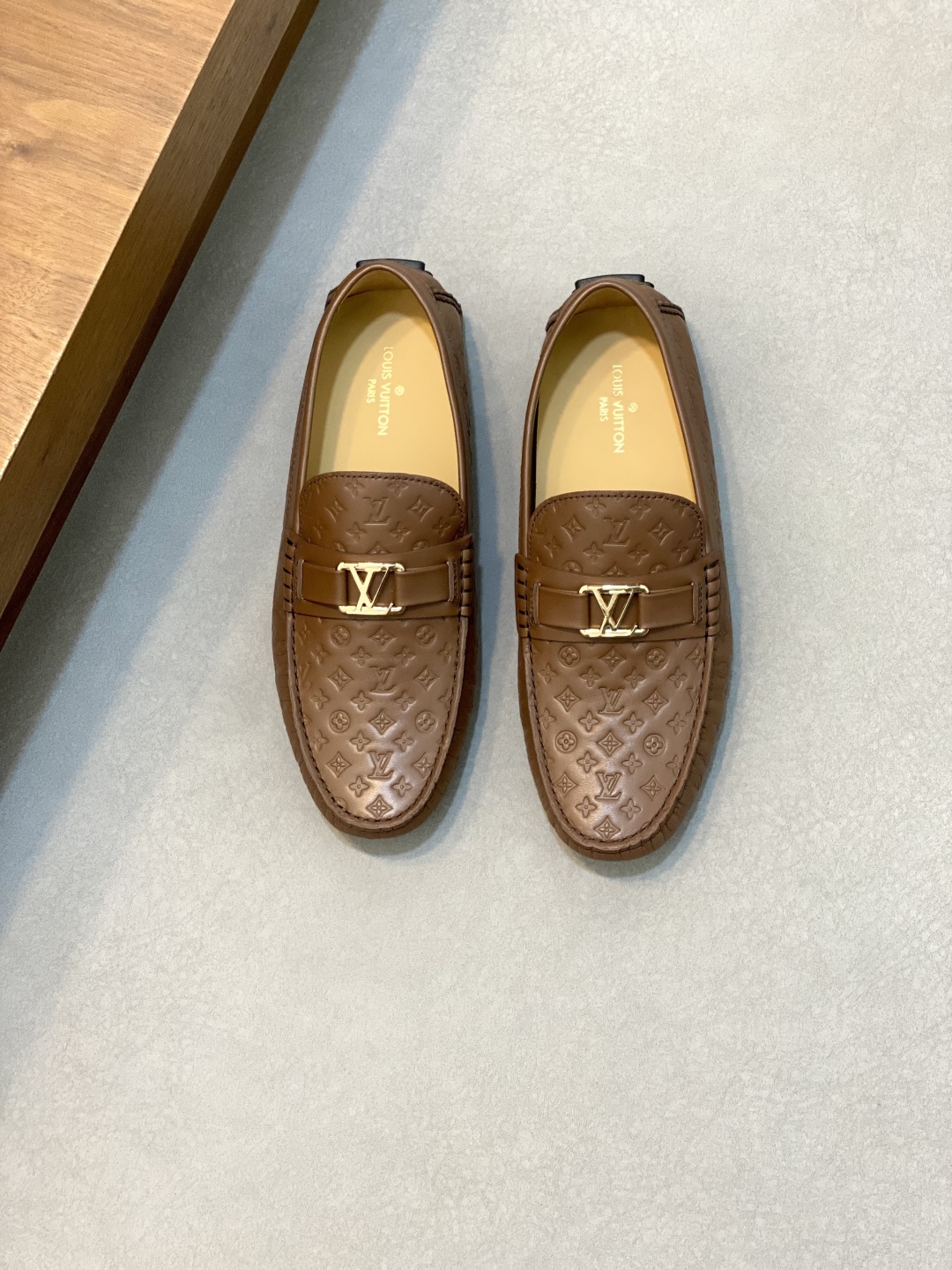 Louis Vuitton Brown Leather Driving Shoes for Men, Slip-on Style 2 cmp i1743958771829 7556 0 0