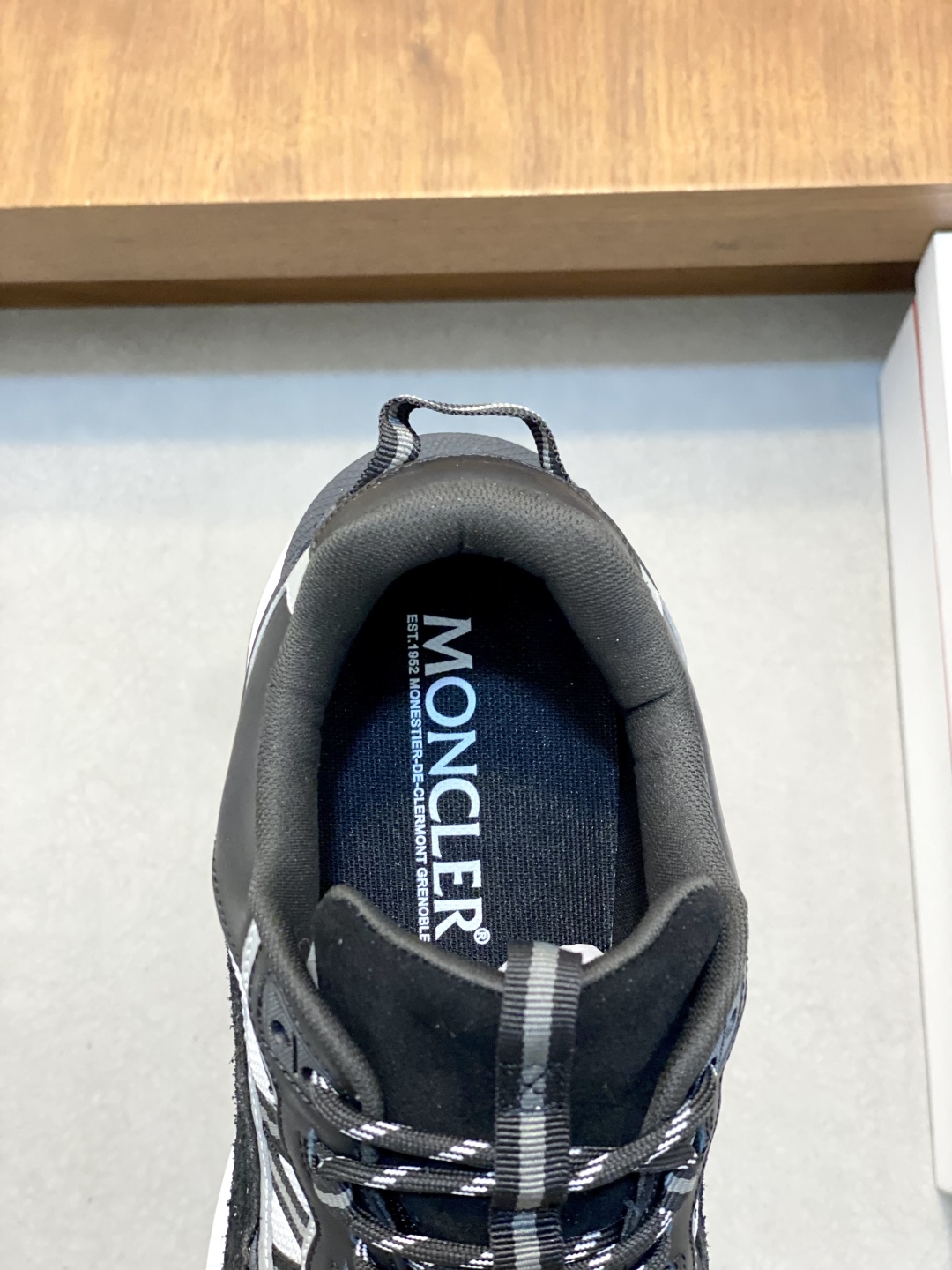 Moncler Men's Leather Sneakers with Rubber Detailing in Black and White 8 cmp i1744042353941 5915 0 6