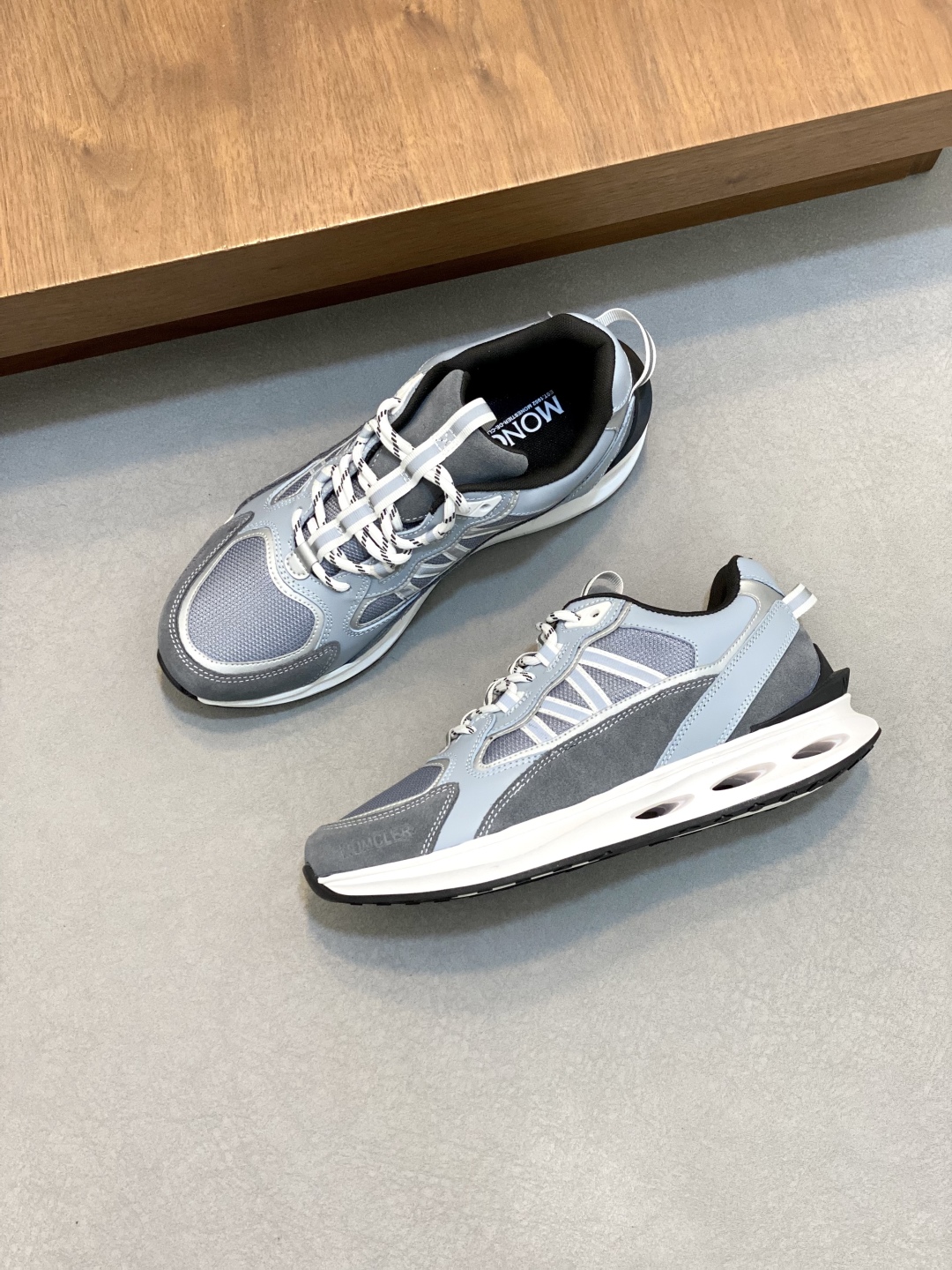 Moncler Men's Gray Leather & Mesh Lace-Up Sneakers - Size 38-44 6 cmp i1744042427827 7823 0 4