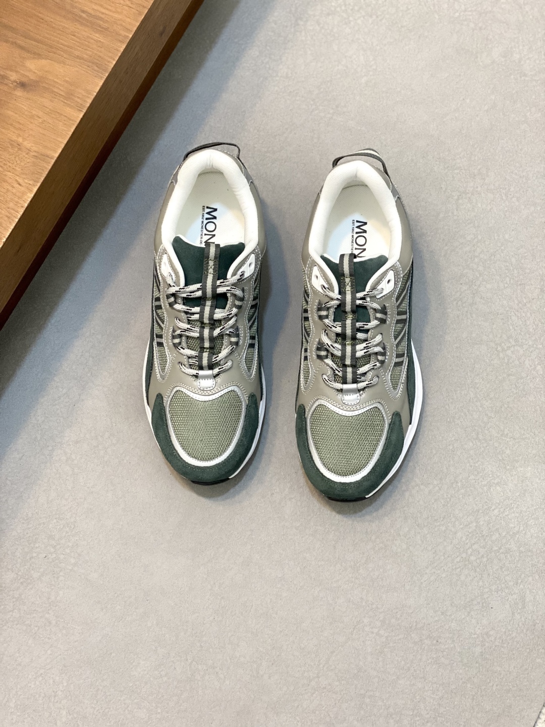 Moncler Men's Olive Green Leather and Neoprene Sneakers - Size 39-44 2 cmp i1744042651917 9213 0 0