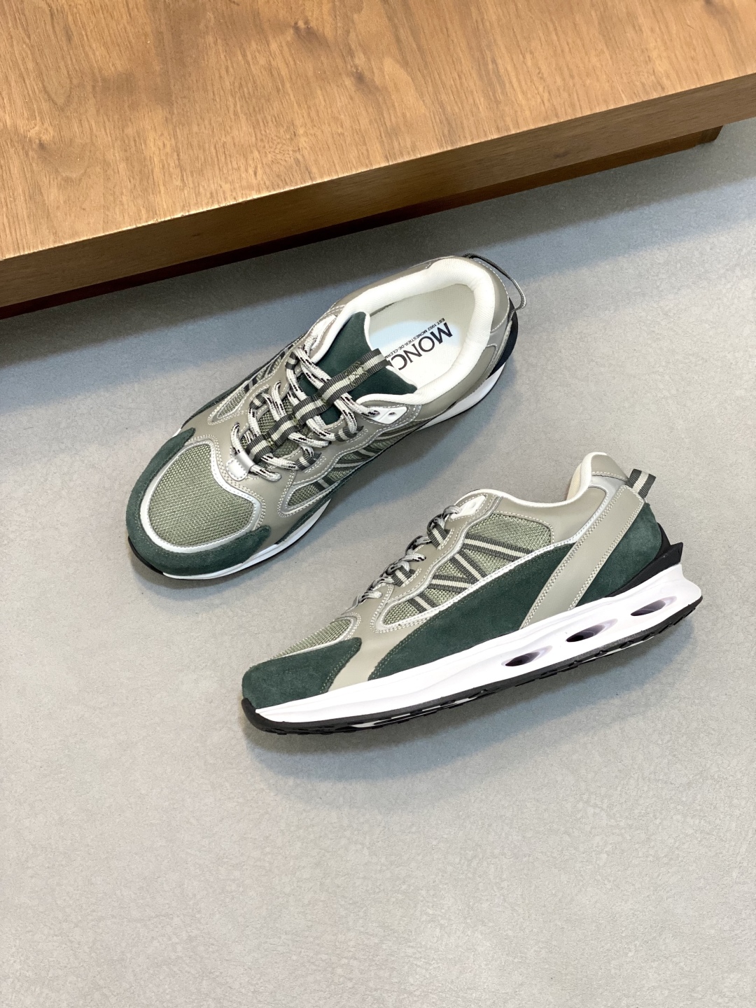 Moncler Men's Olive Green Leather and Neoprene Sneakers - Size 39-44 6 cmp i1744042651938 3811 0 4