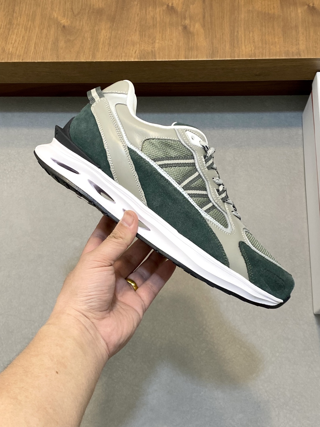 Moncler Men's Olive Green Leather and Neoprene Sneakers - Size 39-44 5 cmp i1744042887034 2571 0 3
