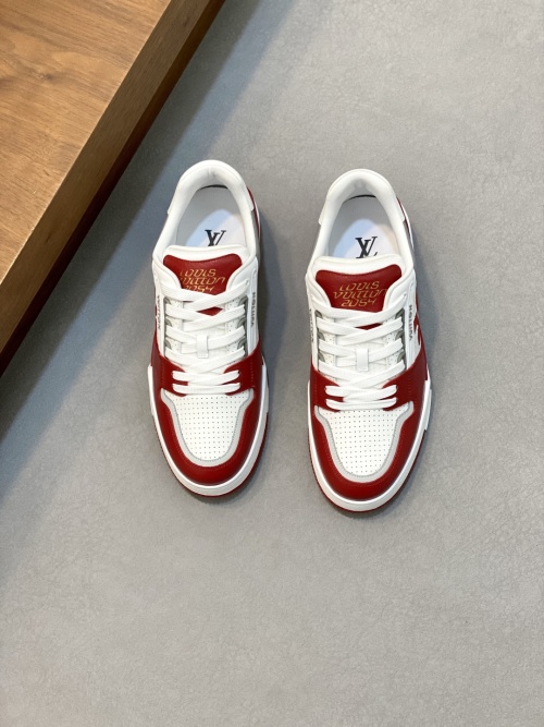 Louis Vuitton Trainer Sneaker Low White/Red Leather, Men's Size 39-44 1 Louis Vuitton Trainer Sneaker Low White/Red Leather, Men's Size 39-44