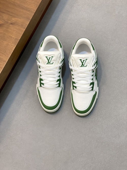 Louis Vuitton Trainer Sneaker Low White/Green Leather Size 39-44 1 Louis Vuitton Trainer Sneaker Low White/Green Leather Size 39-44