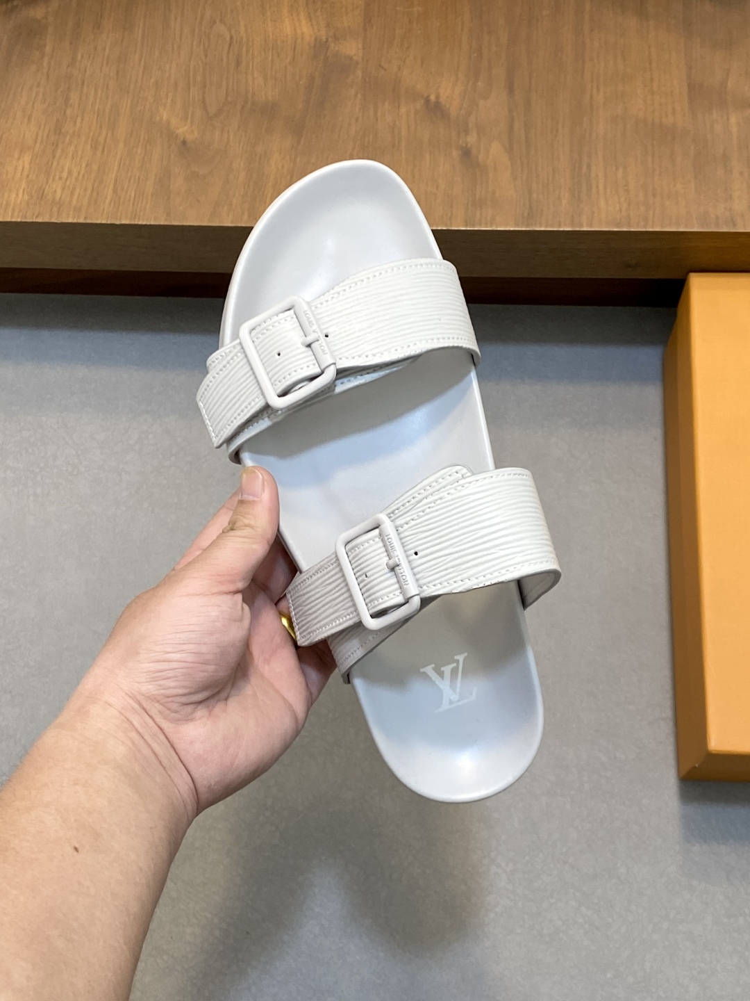 Louis Vuitton White Monogram Embossed Bread Sandals, Comfortable & Fashionable 5 cmp i1744910522945 8793 0 3