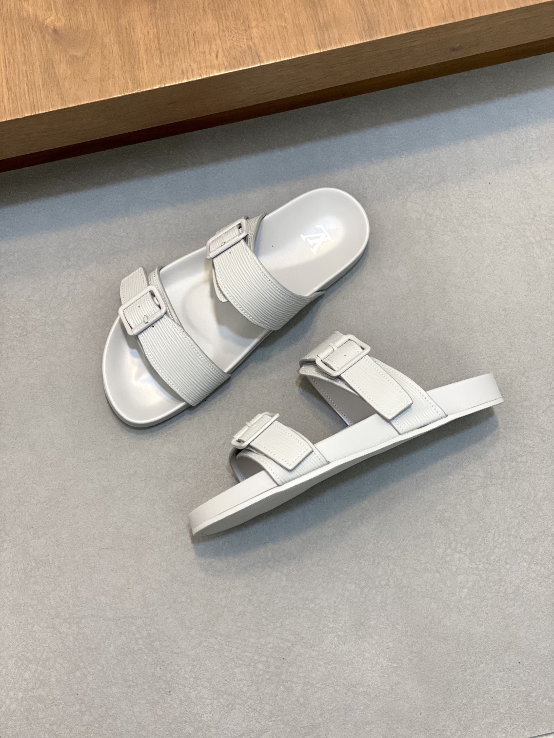 Louis Vuitton White Monogram Embossed Bread Sandals, Comfortable & Fashionable 3 cmp i1744910522976 4298 0 1