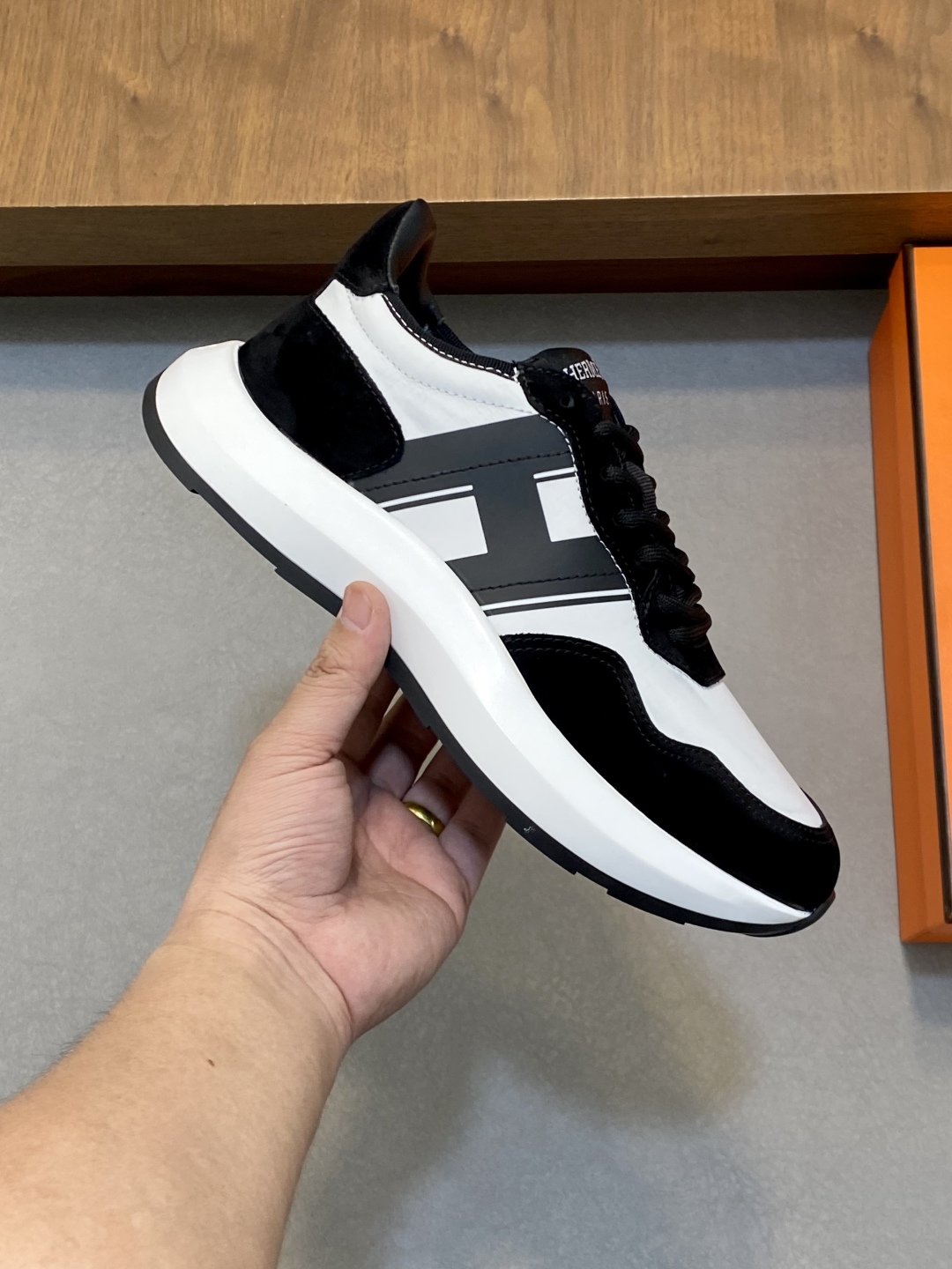 Hermes Haru Chunky Sole Derby Shoes - Calfskin Color Block Sneakers 5 cmp i1744998676438 2417 0 3