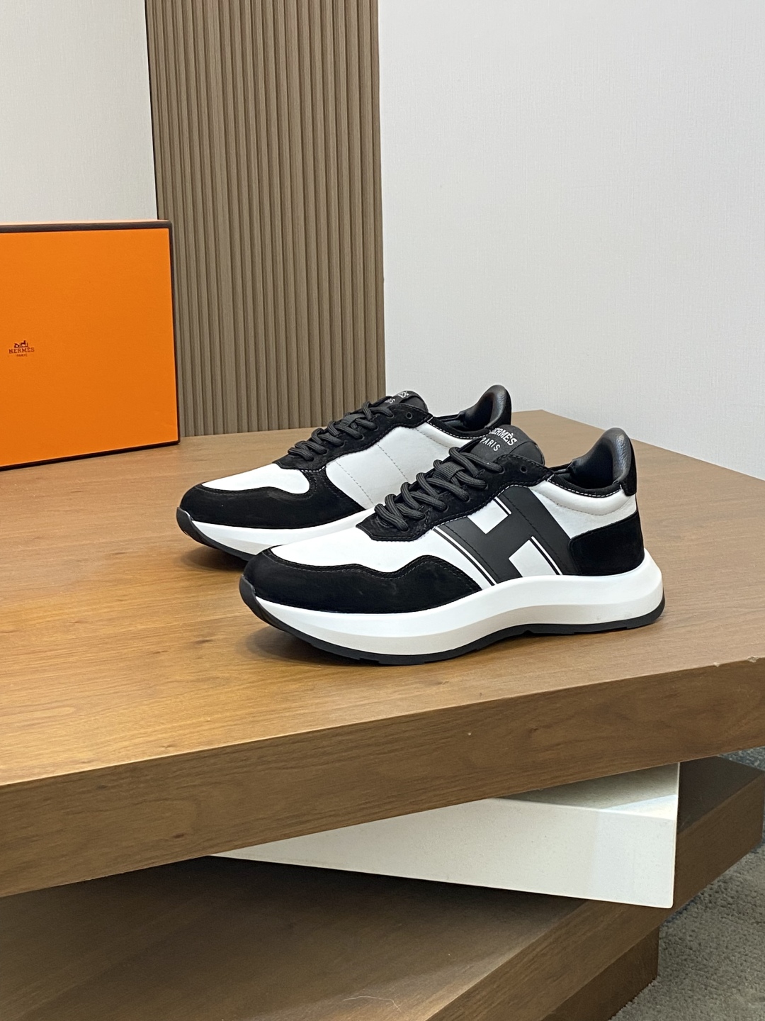 Hermes Haru Chunky Sole Derby Shoes - Calfskin Color Block Sneakers 4 cmp i1744998719327 8832 0 0