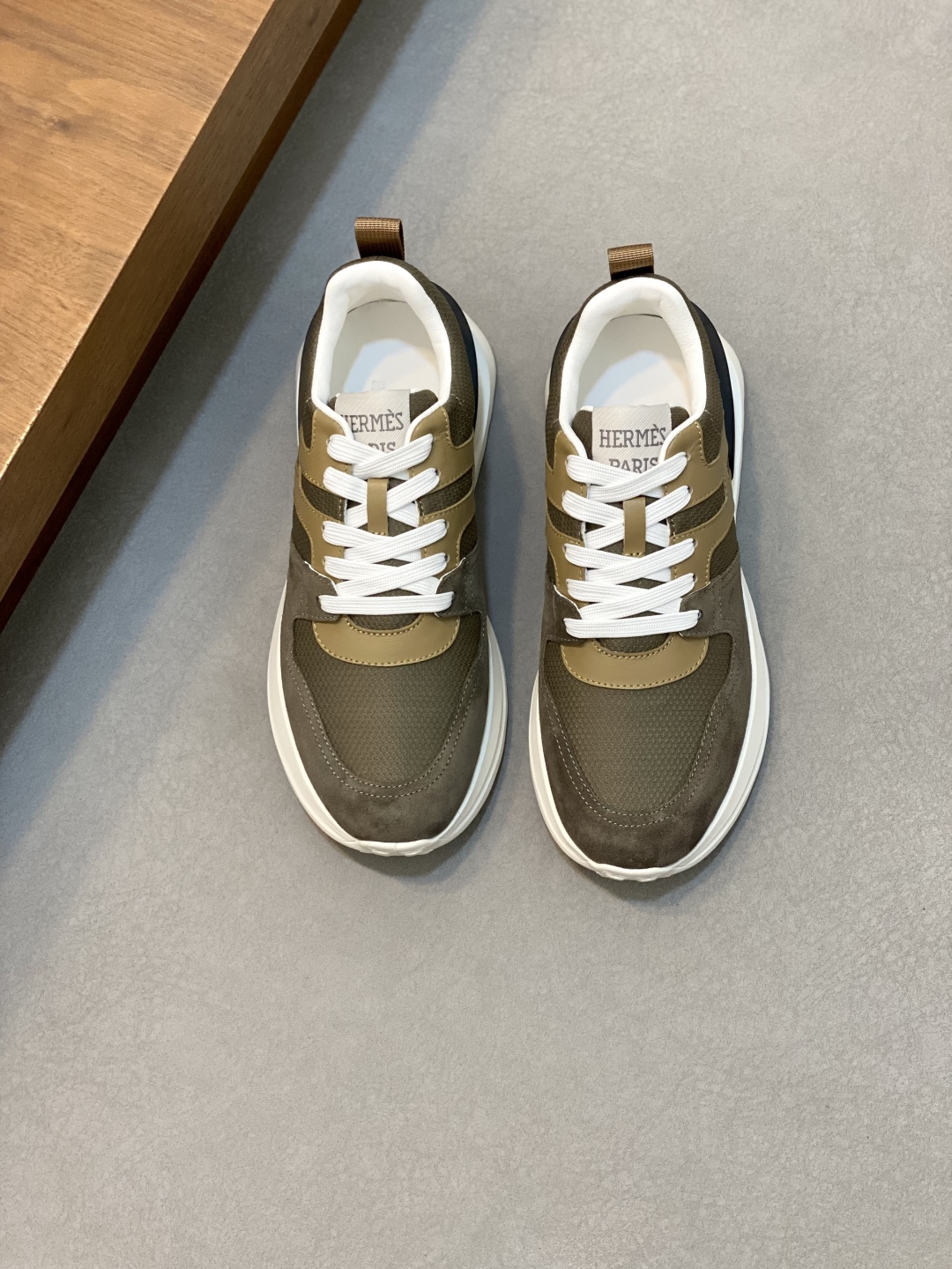 Hermes Haru Color-Block Leather Derby Shoes Chunky Sole Lace-Up Sneakers 1 Hermes Haru Color-Block Leather Derby Shoes Chunky Sole Lace-Up Sneakers